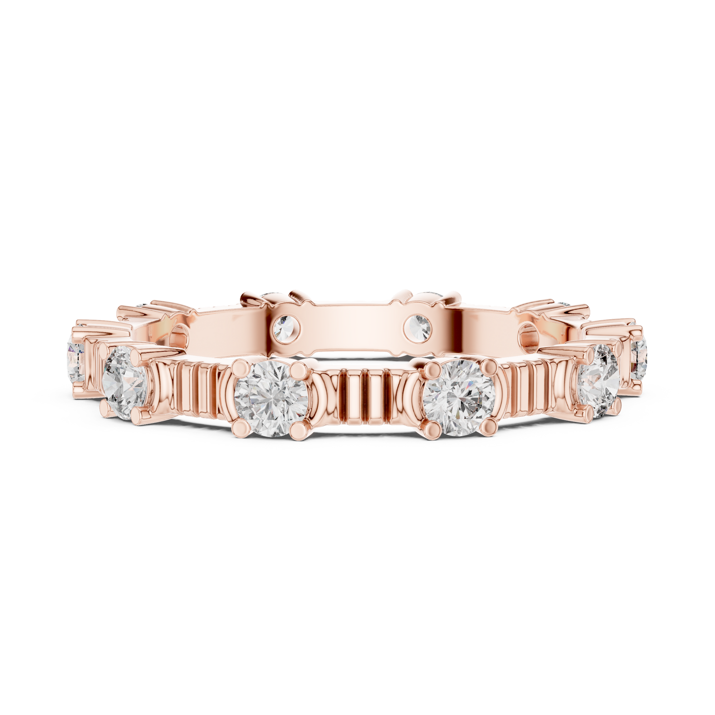 Round Cut Lab Grown Diamond Ring in Rose Gold