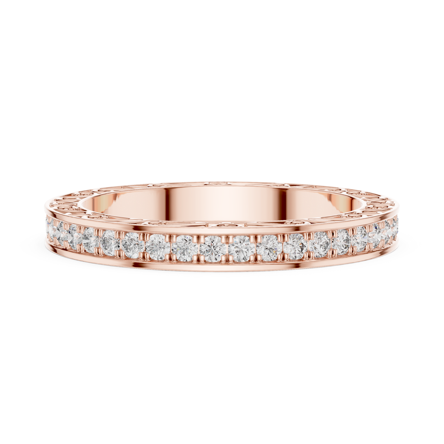 Round Cut Lab Grown Diamond Ring in Rose Gold