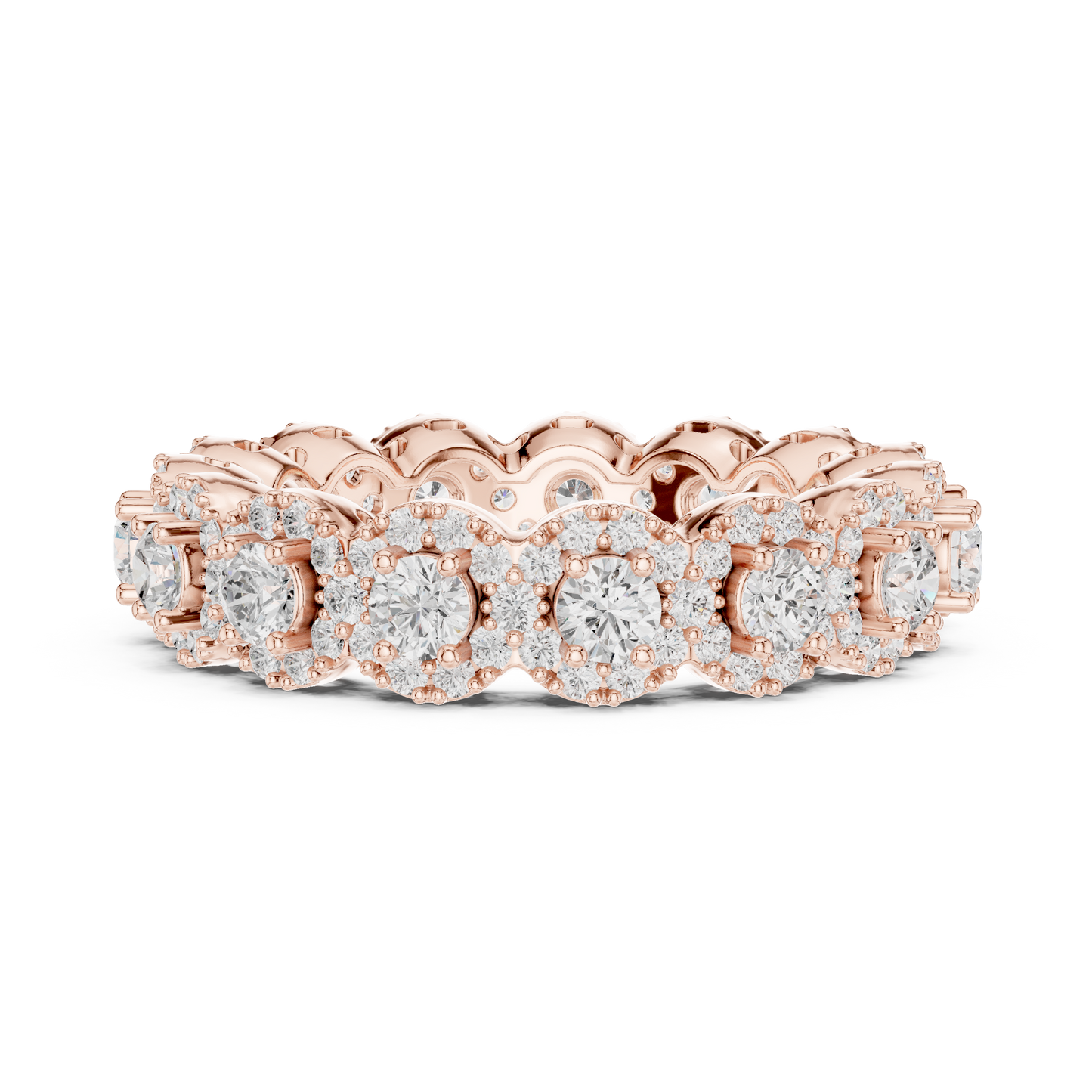 Round Cut Lab Grown Diamond Ring in Rose Gold