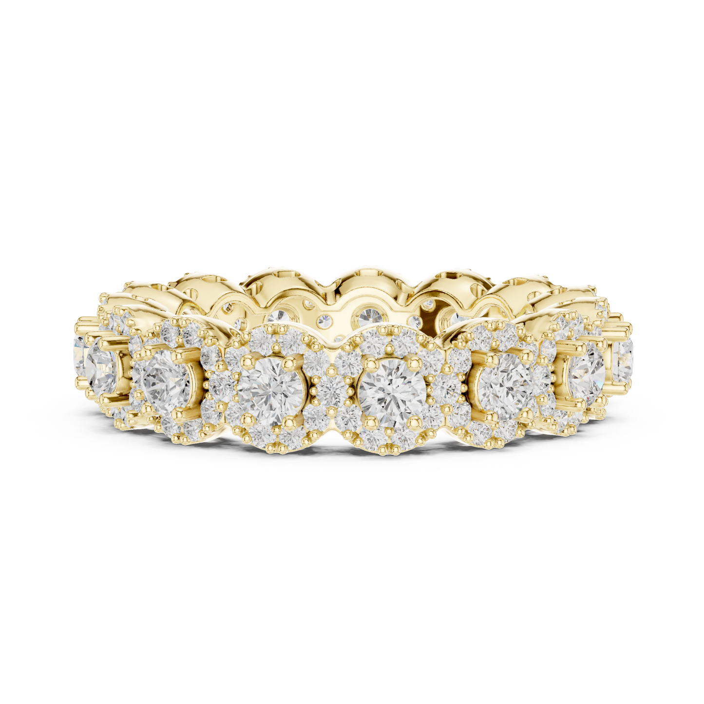 Round Cut Lab Grown Diamond Ring in Yellow Gold