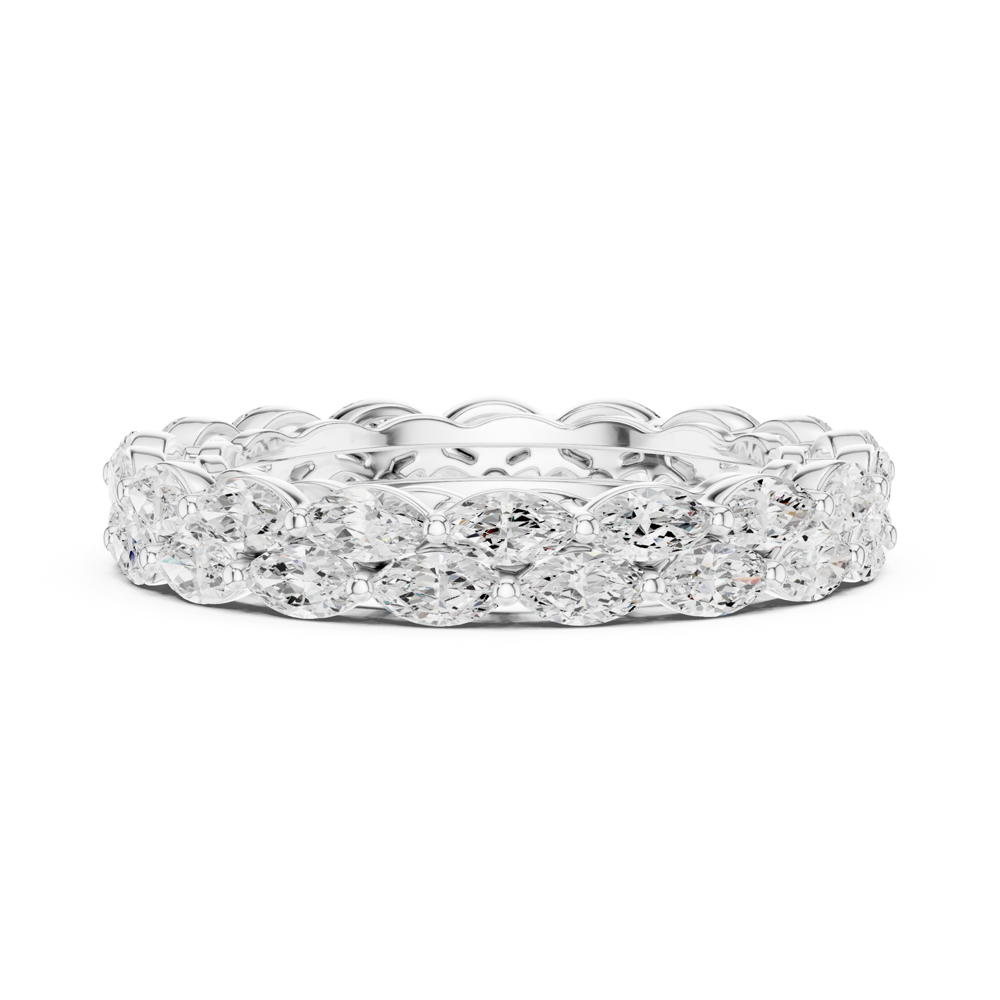Marquise Cut Lab Grown Diamond Ring in White Gold