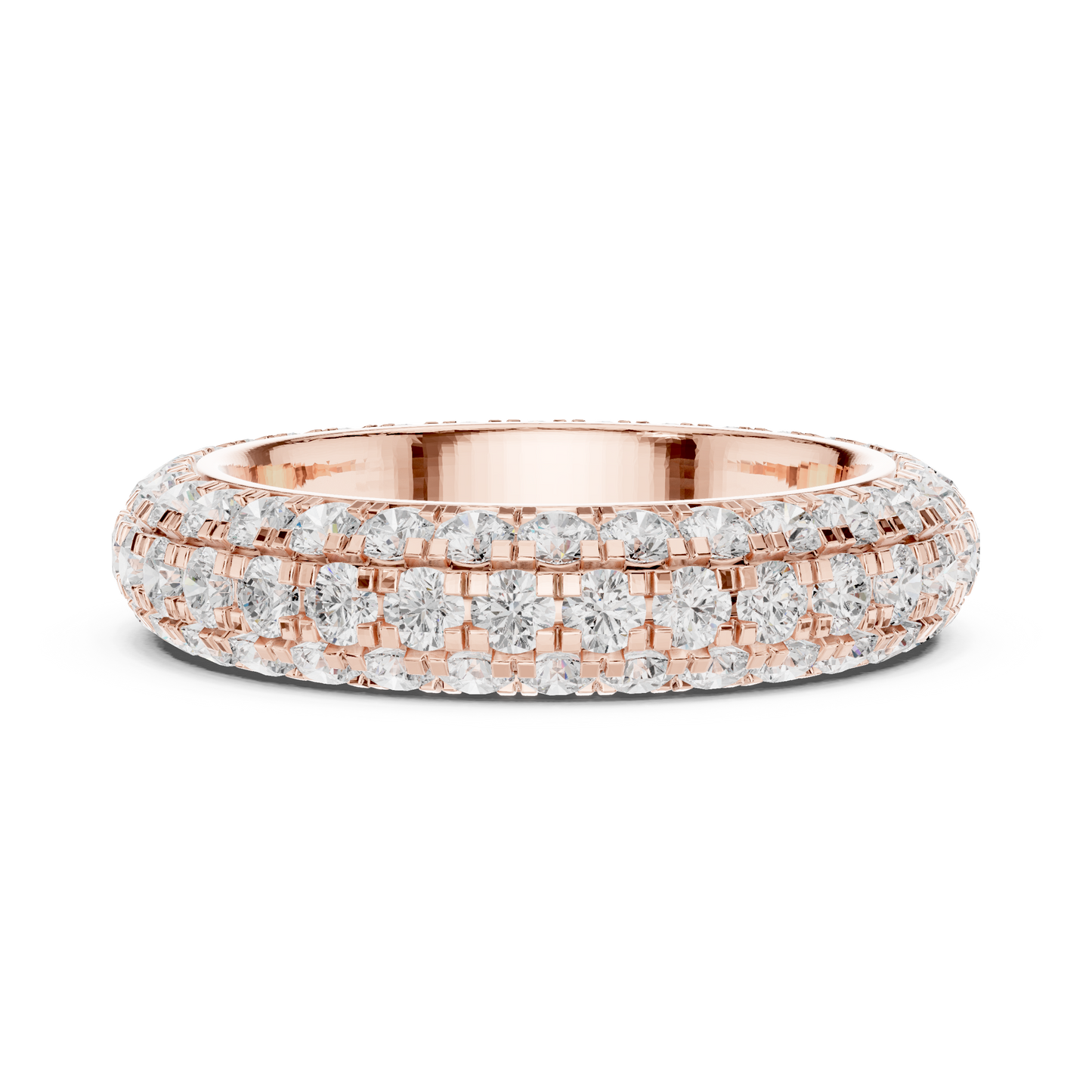 Round Cut Lab Grown Diamond Ring in Rose Gold