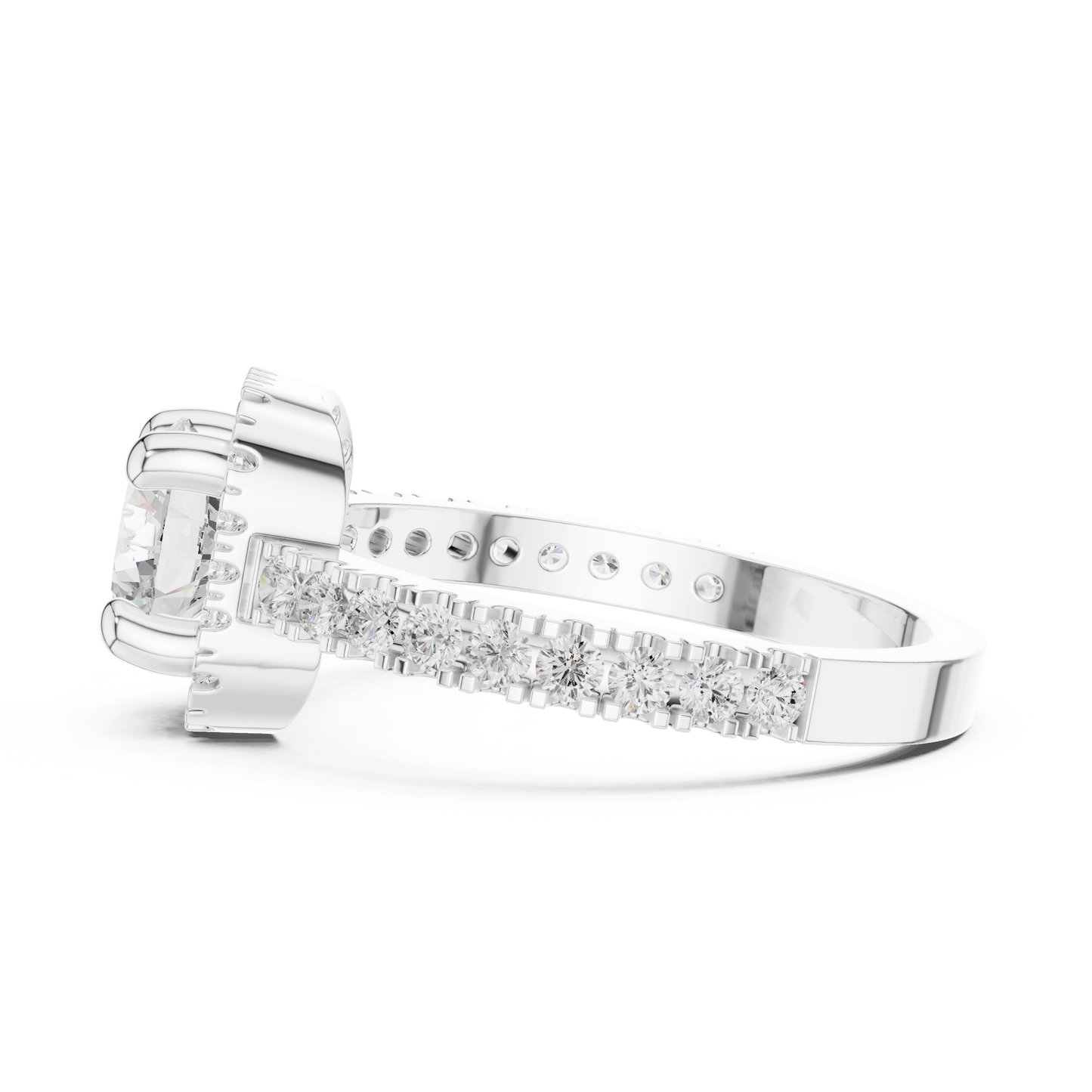 Round Cut Lab Grown Diamond Ring in Platinum