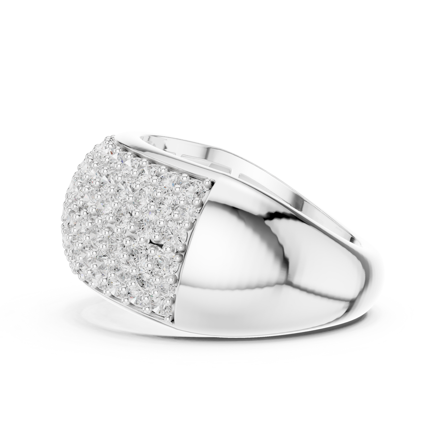 Round Cut Lab Grown Diamond Ring in White Gold