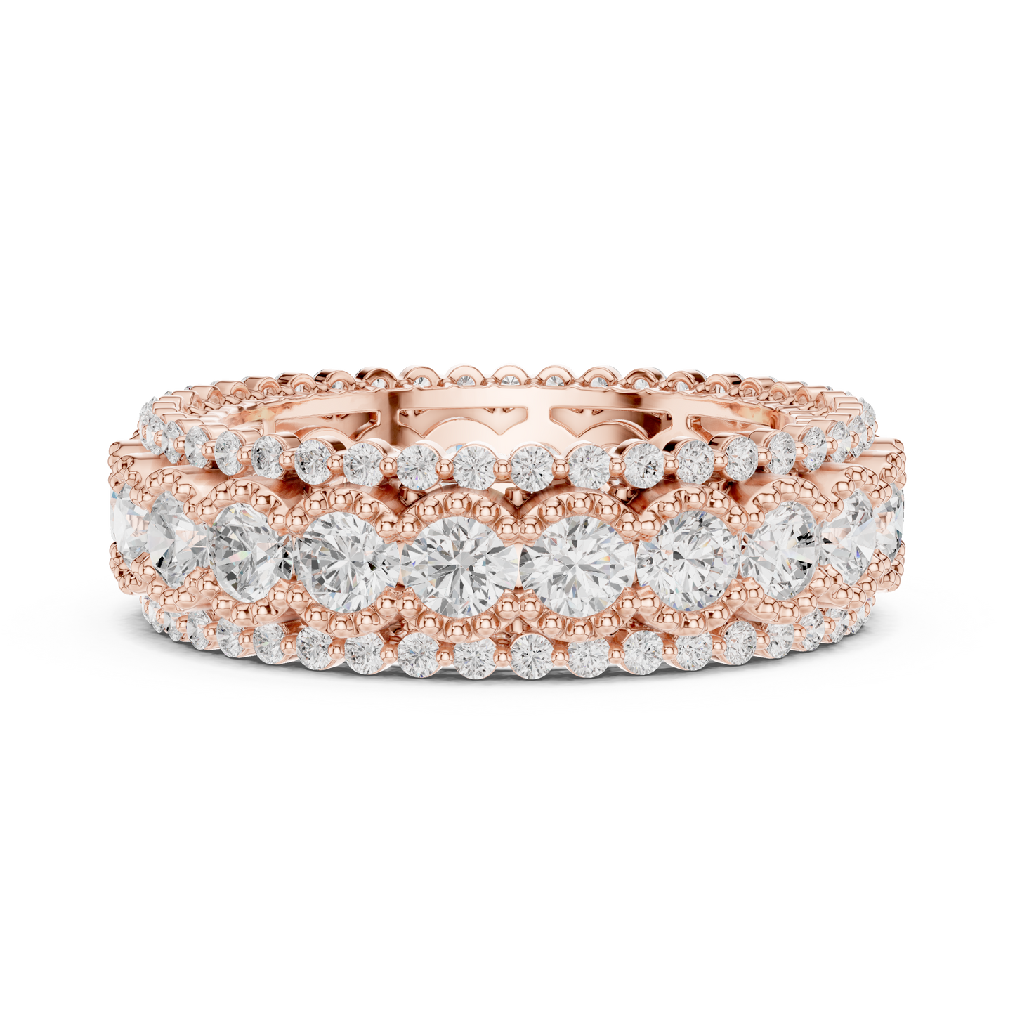 Round Cut Lab Grown Diamond Ring in Rose Gold