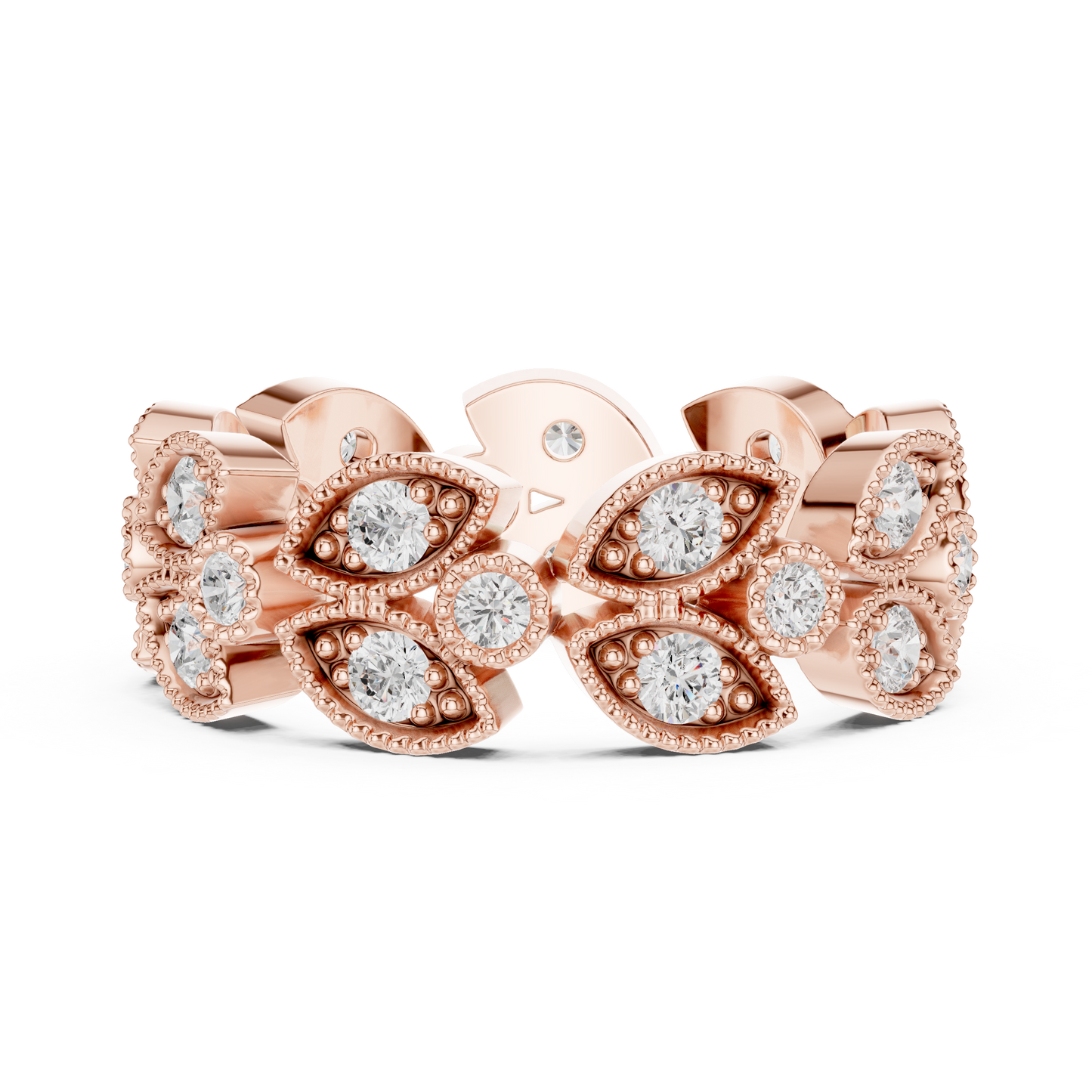 Round Cut Lab Grown Diamond Ring in Rose Gold