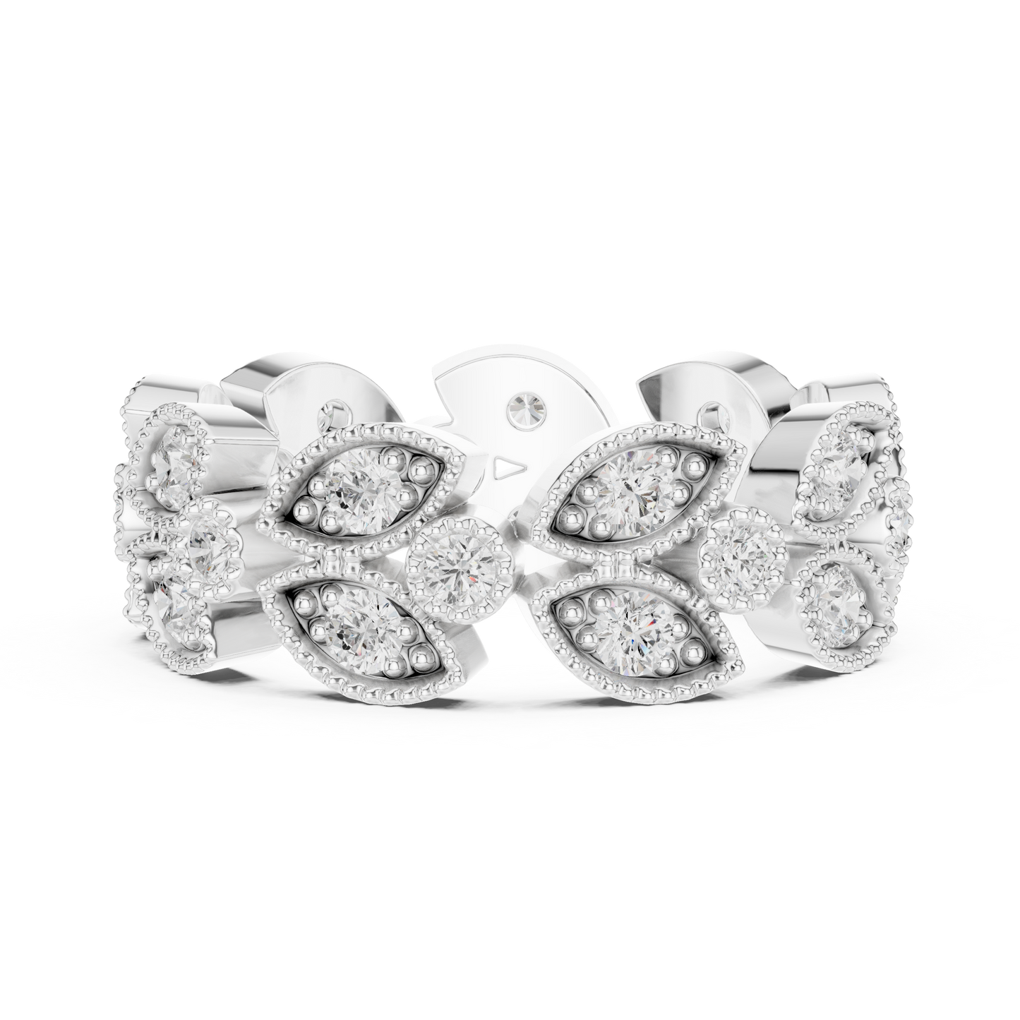 Round Cut Lab Grown Diamond Ring in White Gold