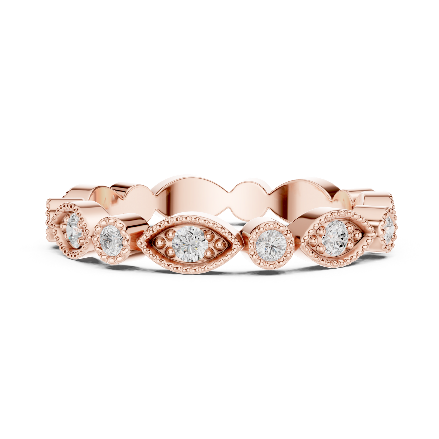 Round Cut Lab Grown Diamond Ring in Rose Gold