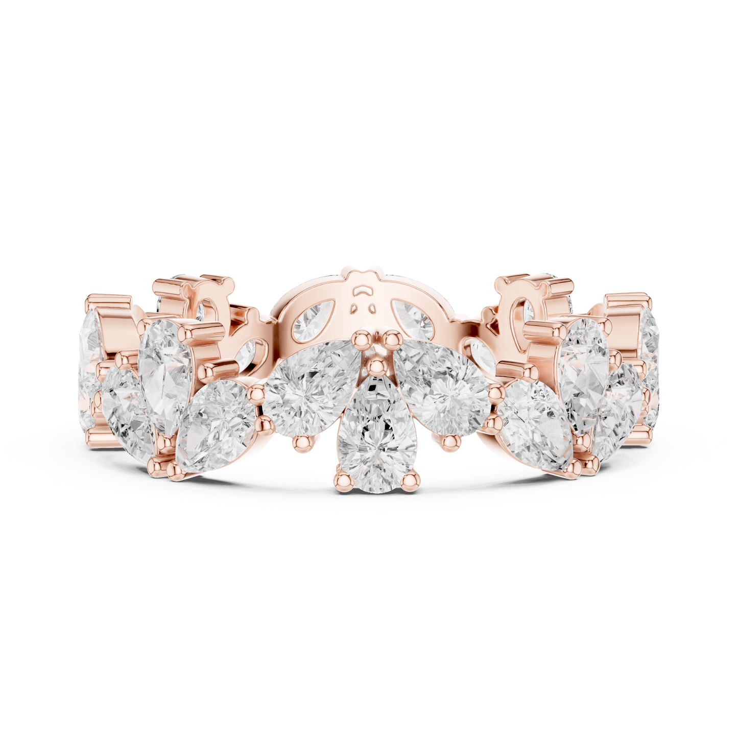 Pear Cut Lab Grown Diamond Ring in Rose Gold