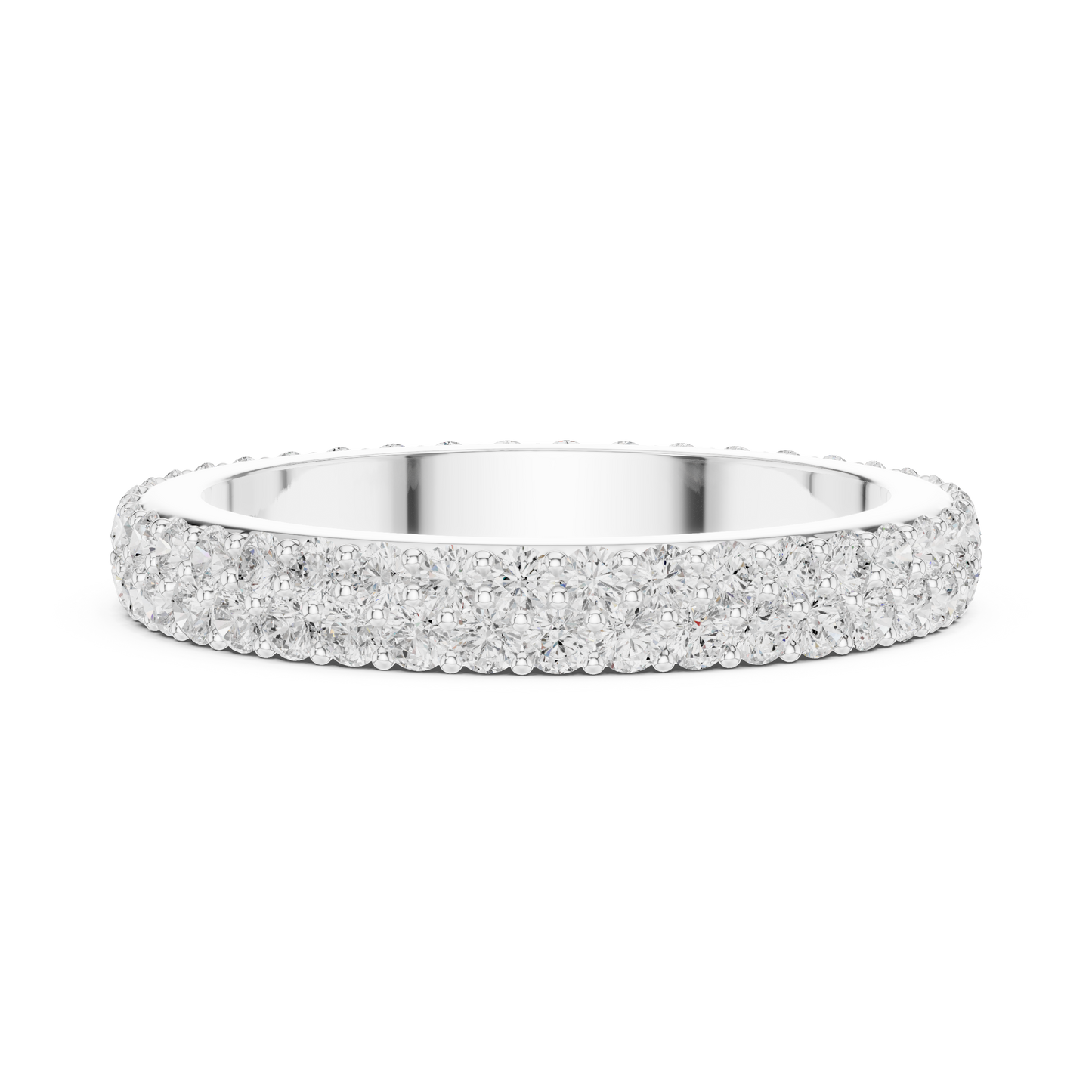 Round Cut Lab Grown Diamond Ring in Silver