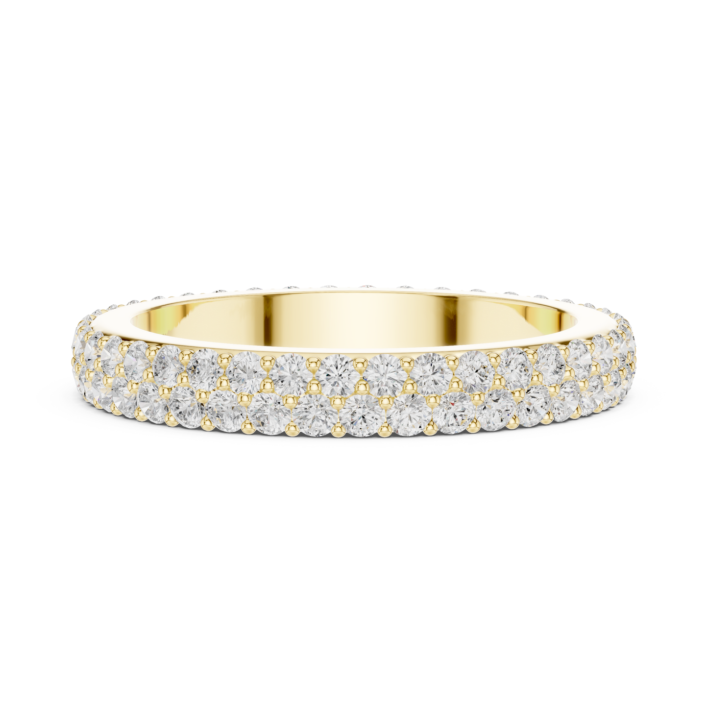 Round Cut Lab Grown Diamond Ring in Yellow Gold