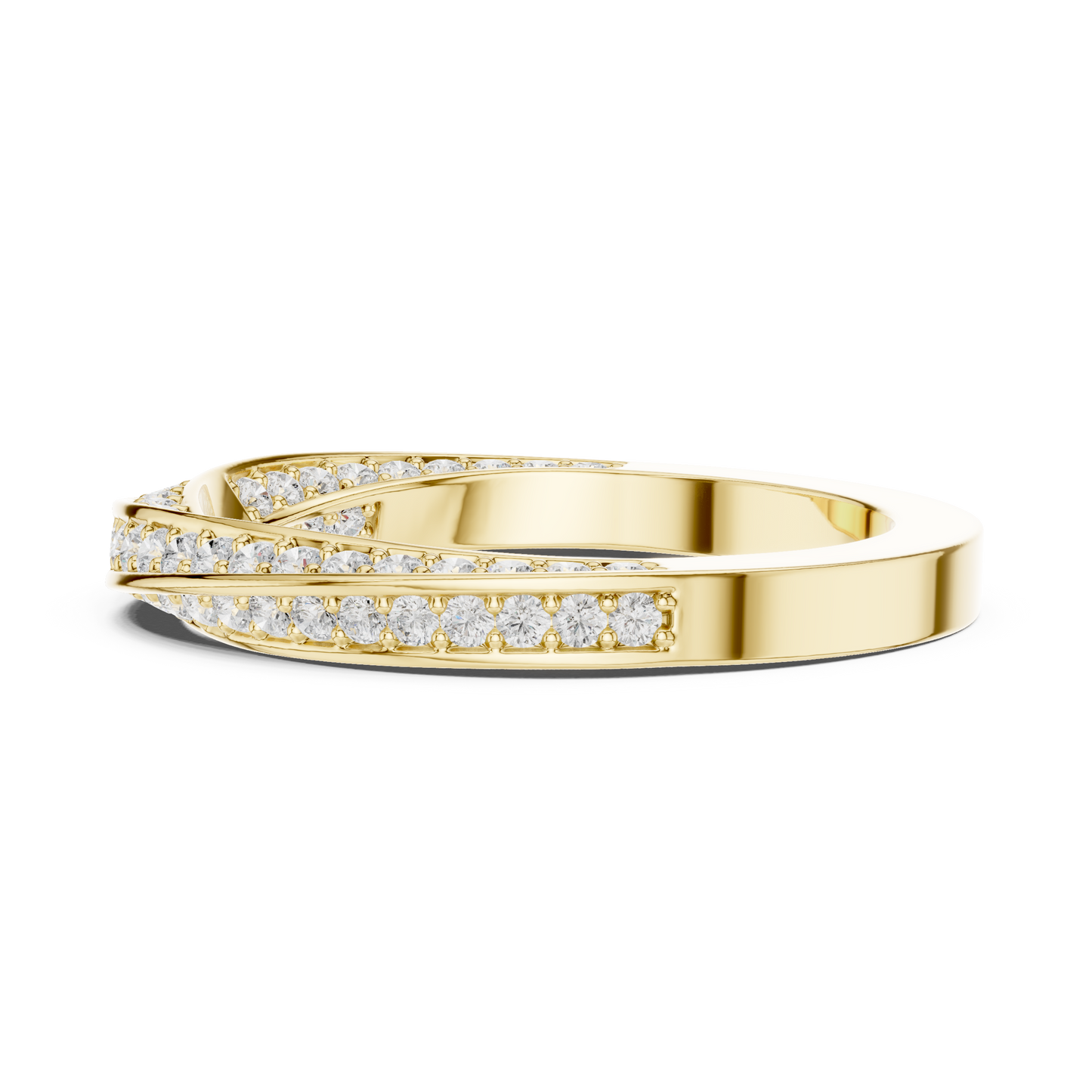 Round Cut Lab Grown Diamond Ring in Yellow Gold