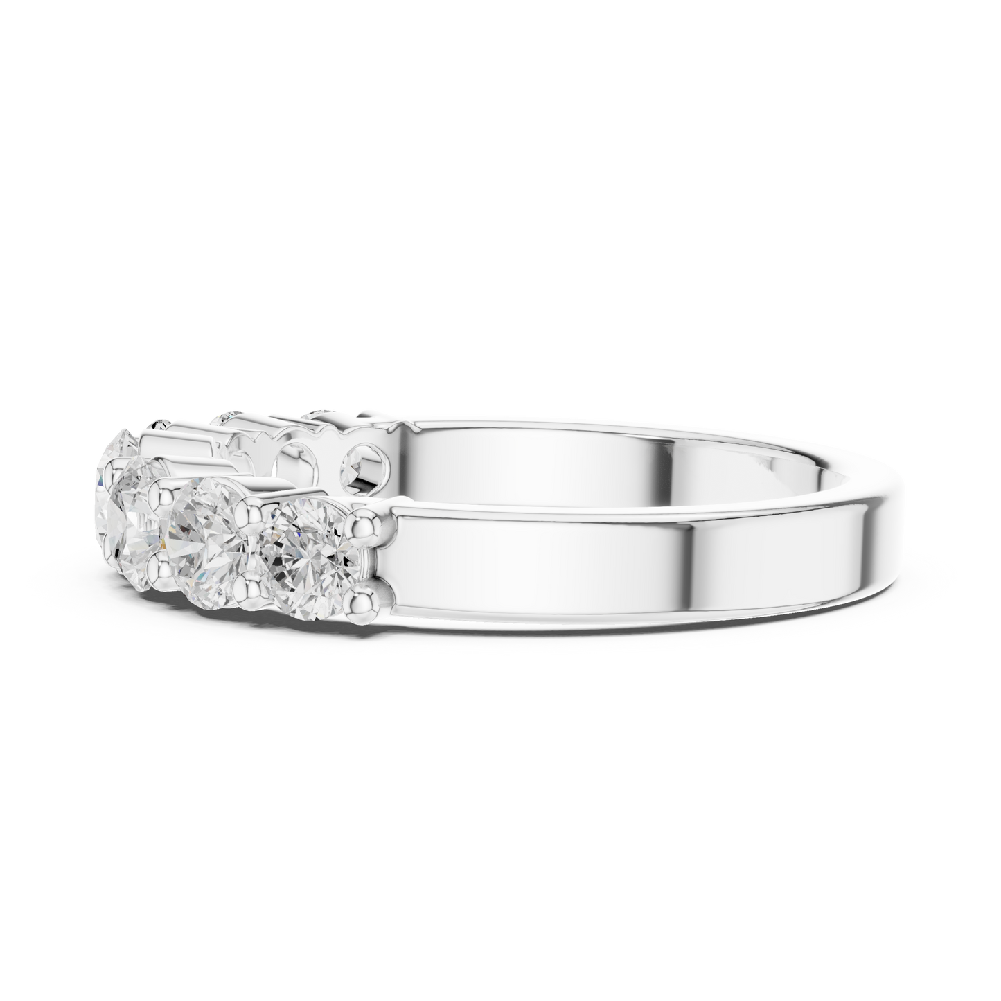 Round Cut Lab Grown Diamond Ring in White Gold