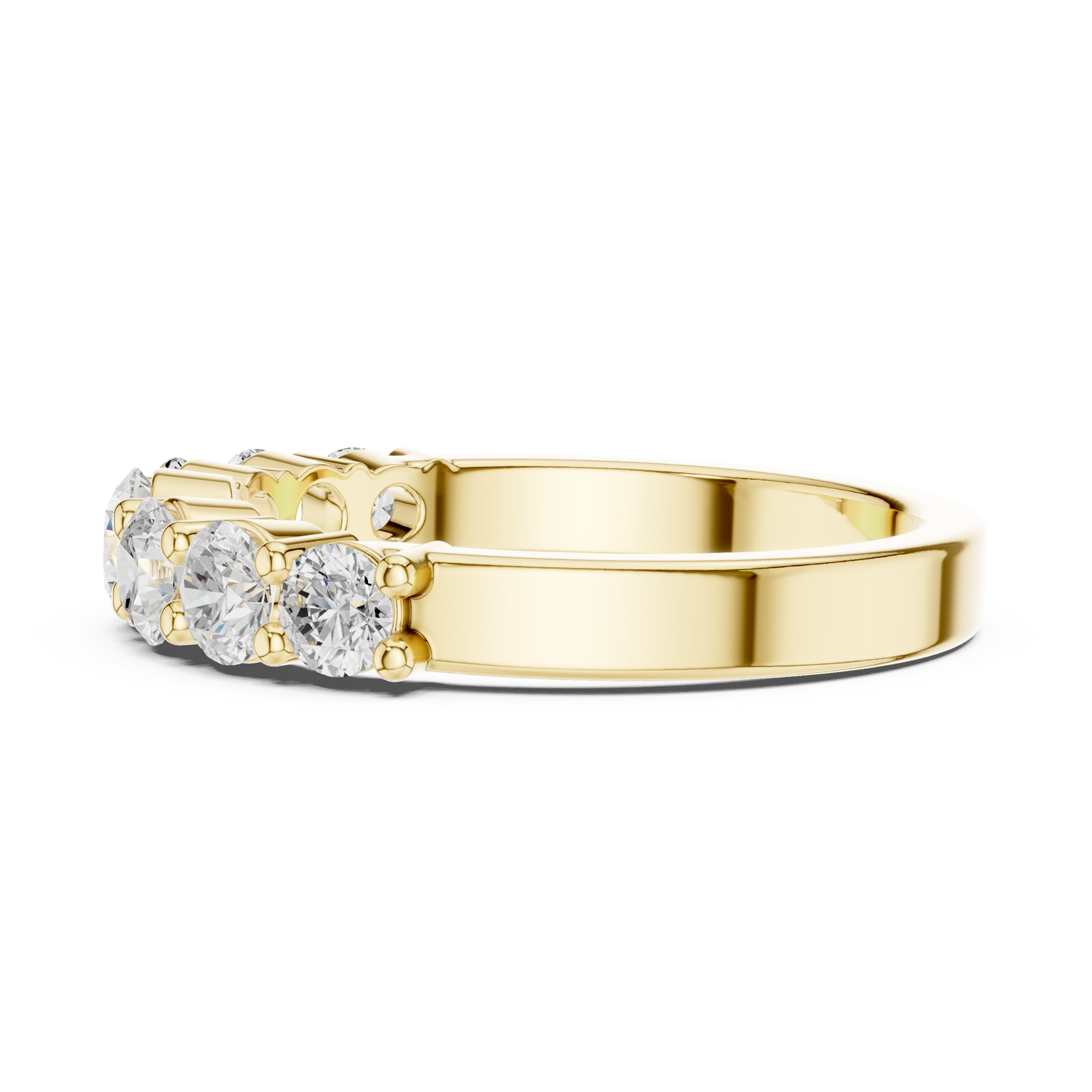 Round Cut Lab Grown Diamond Ring in Yellow Gold