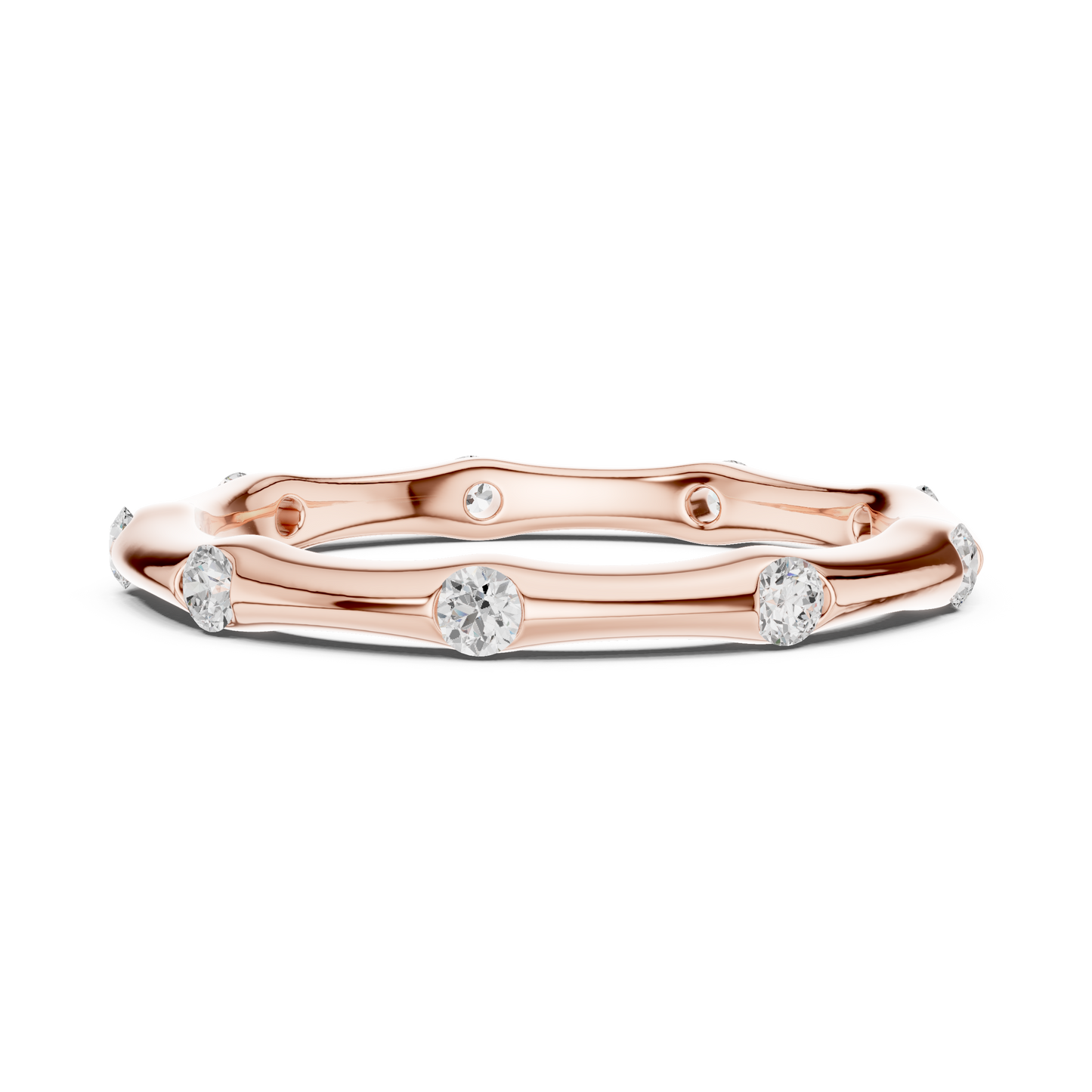 Round Cut Lab Grown Diamond Ring in Rose Gold