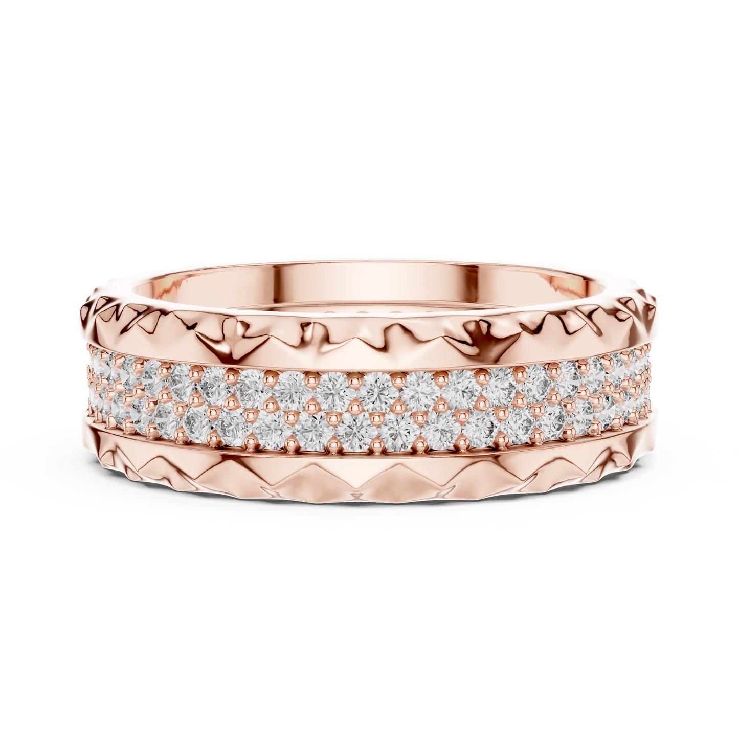 Round Cut Lab Grown Diamond Ring in Rose Gold