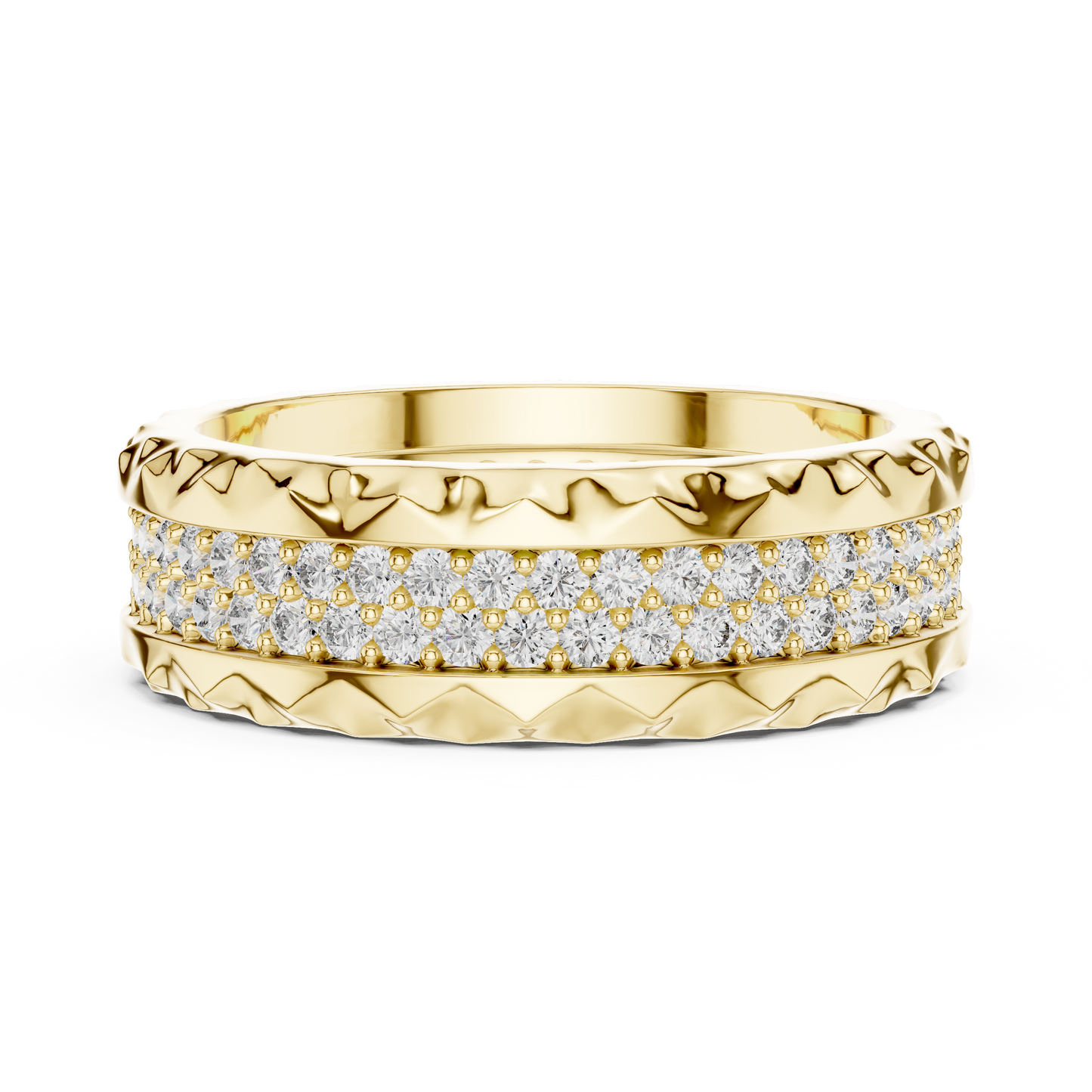 Round Cut Lab Grown Diamond Ring in Yellow Gold