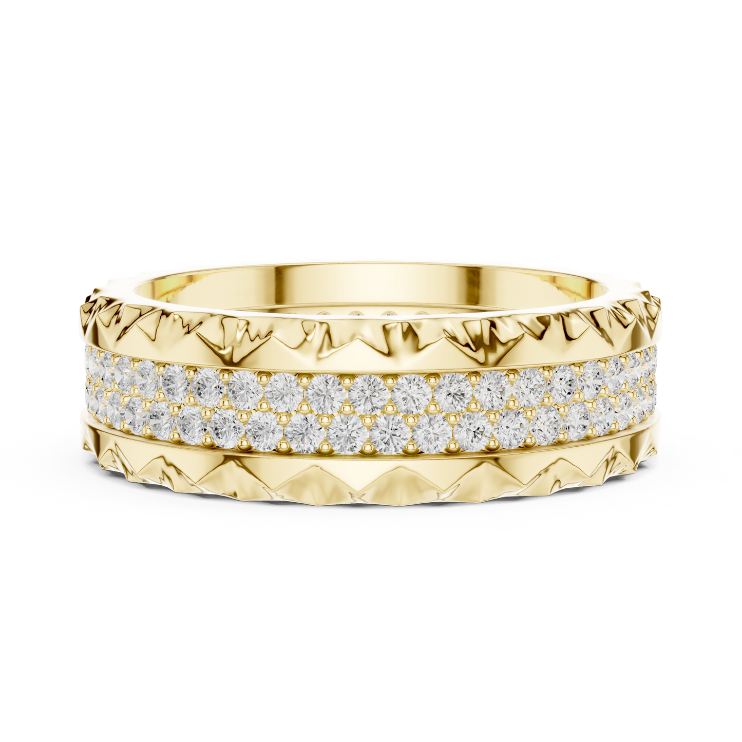 Round Cut Lab Grown Diamond Ring in Yellow Gold