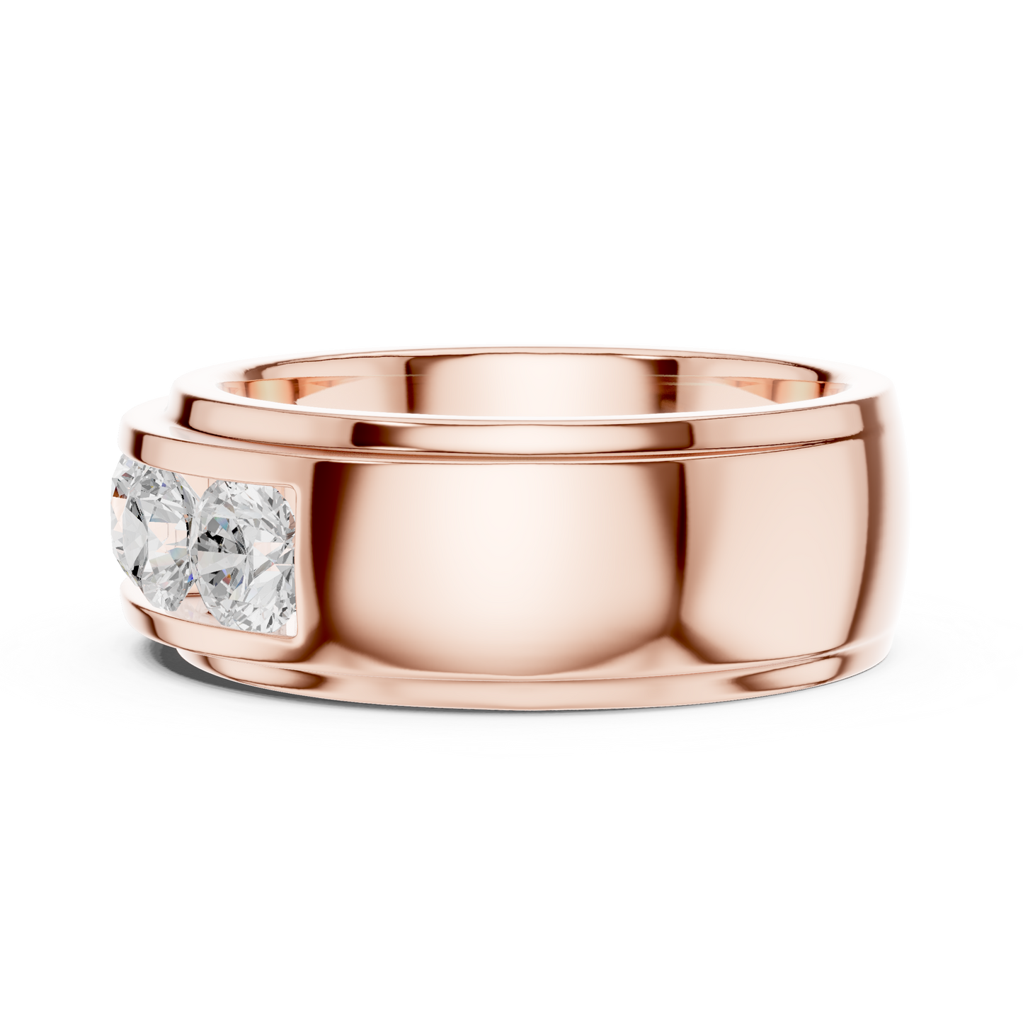 Round Cut Lab Grown Diamond Ring in Rose Gold