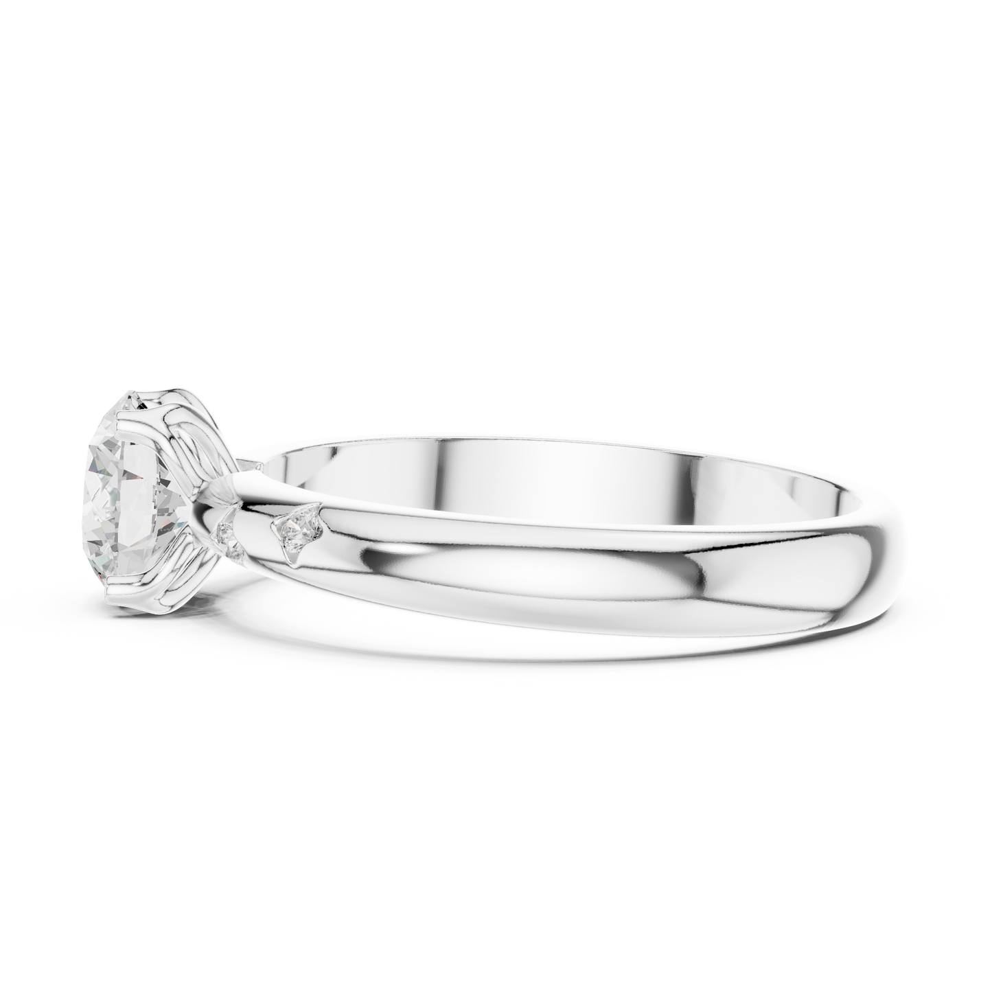 Round Cut Lab Grown Diamond Ring in Platinum