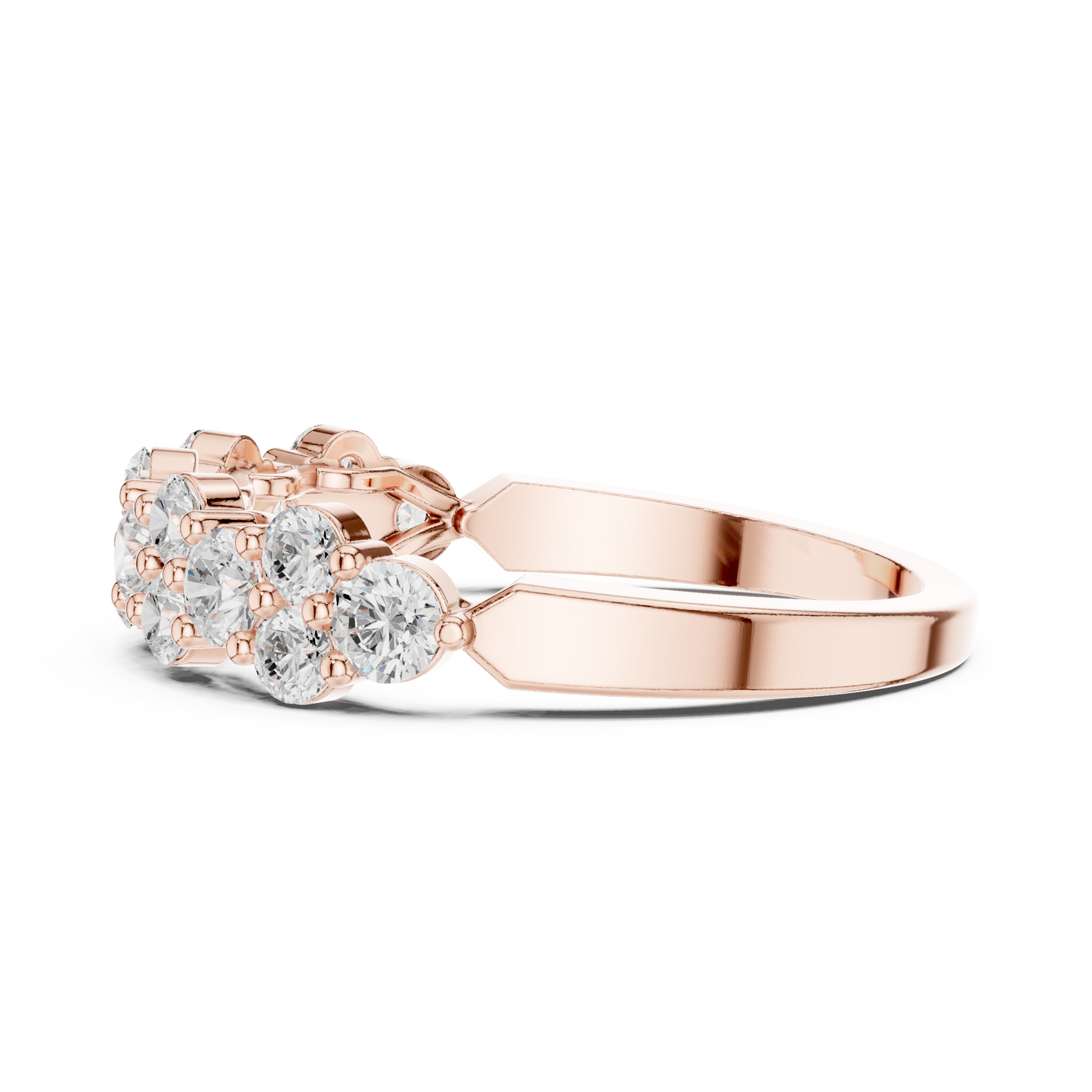 Round Cut Lab Grown Diamond Ring in Rose Gold