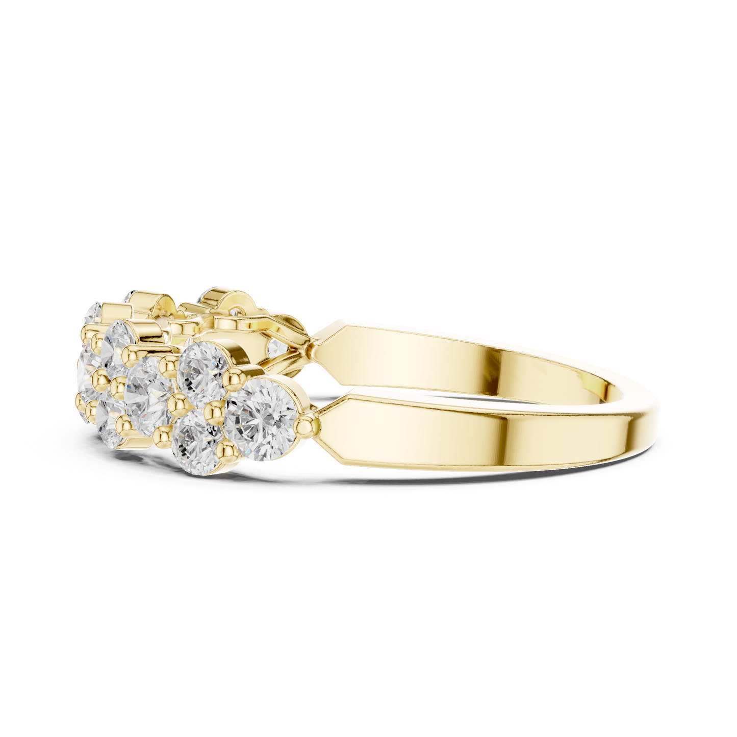 Round Cut Lab Grown Diamond Ring in Yellow Gold