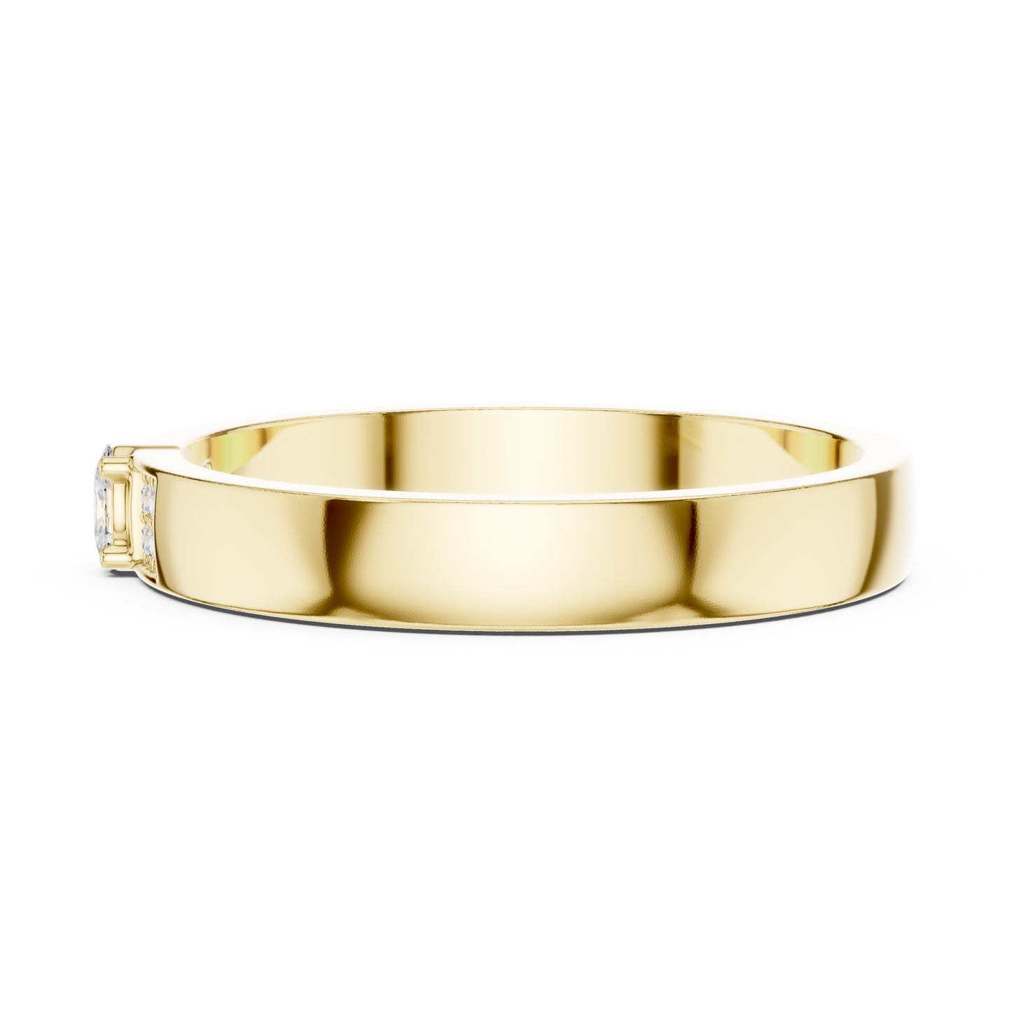 Oval Round Cut Lab Grown Diamond Ring in Yellow Gold