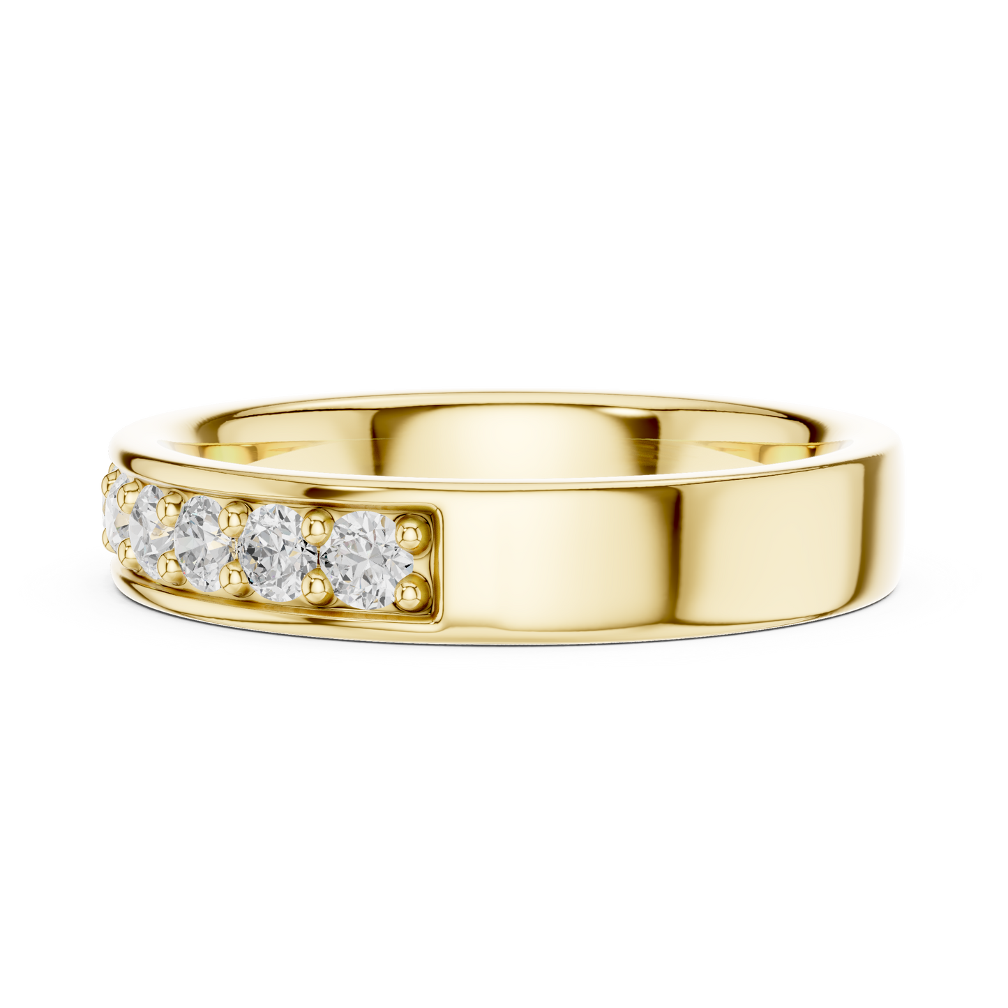 Round Cut Lab Grown Diamond Ring in Yellow Gold