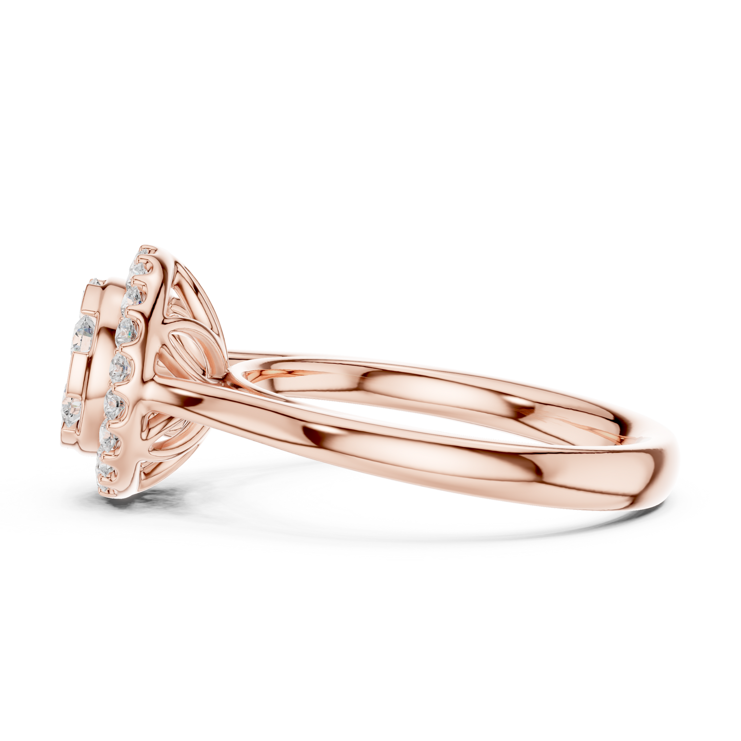 Round Cut Lab Grown Diamond Ring in Rose Gold