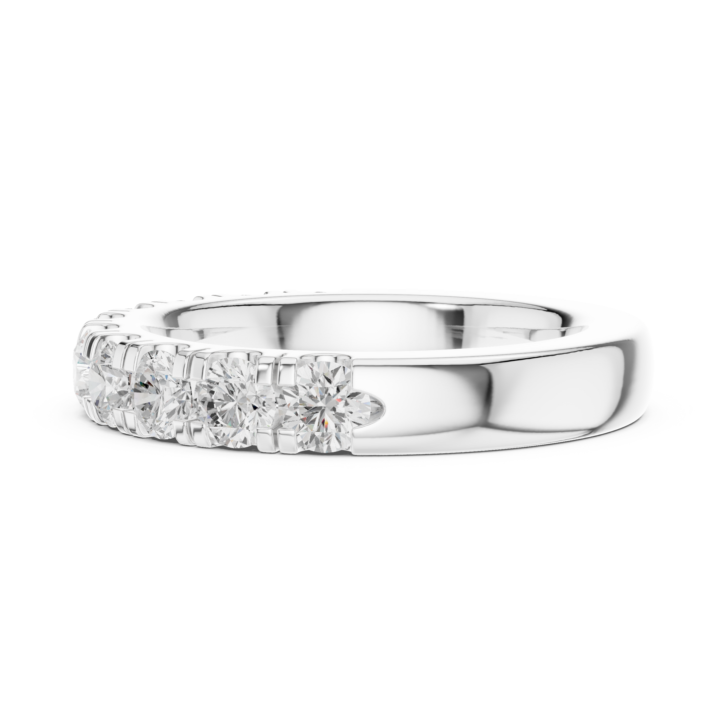 Round Cut Lab Grown Diamond Ring in White Gold
