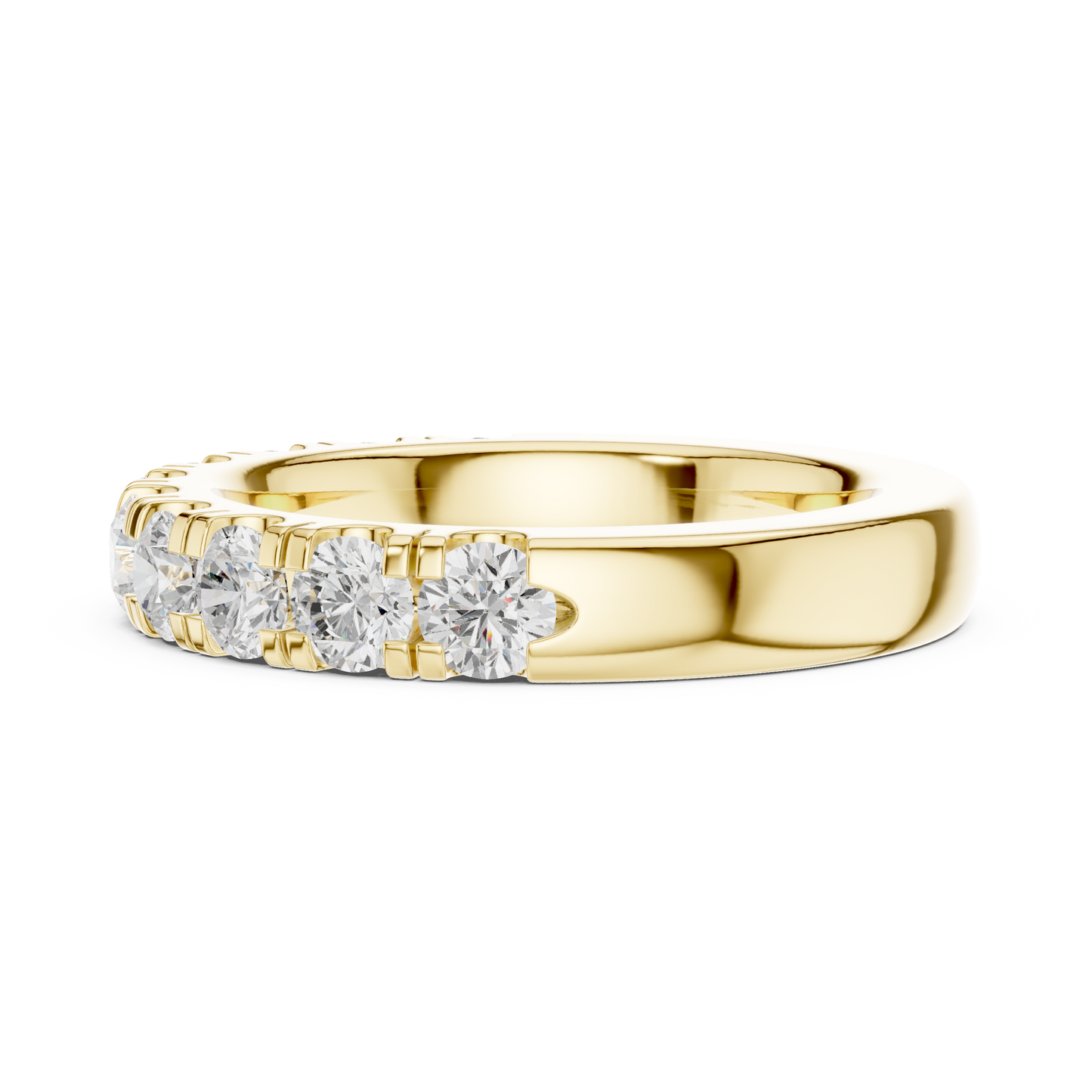 Round Cut Lab Grown Diamond Ring in Yellow Gold