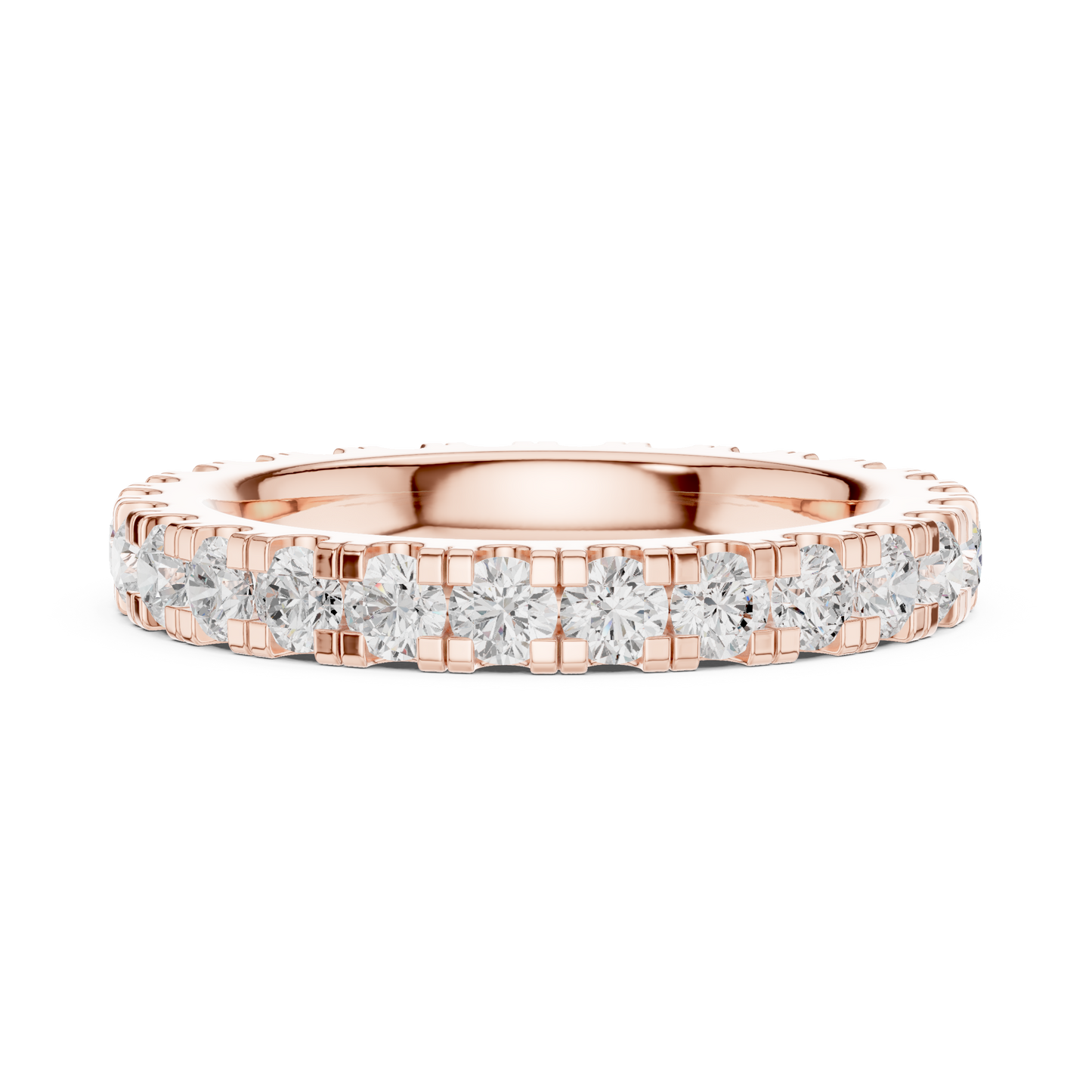 Round Cut Lab Grown Diamond Ring in Rose Gold