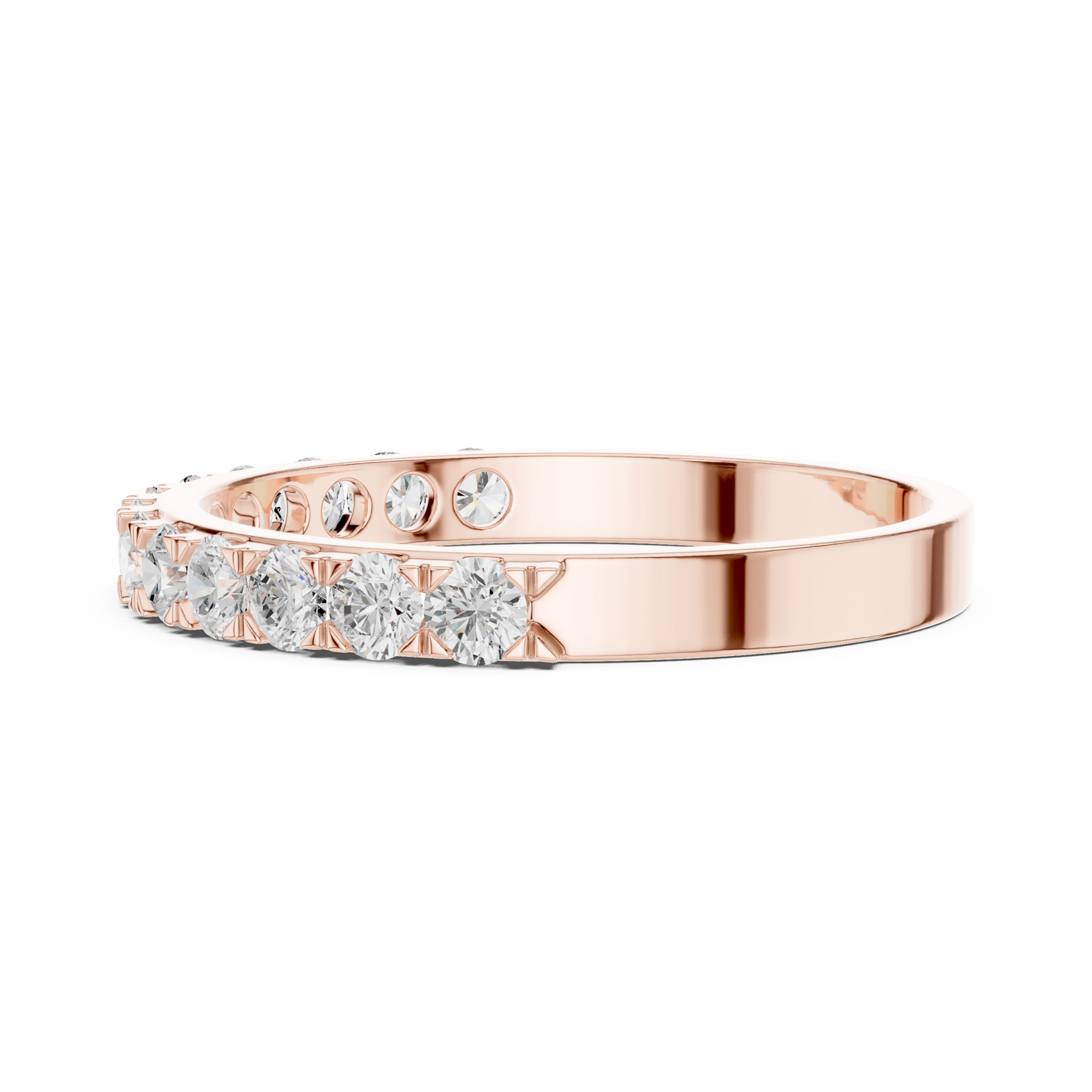 Round Cut Lab Grown Diamond Ring in Rose Gold
