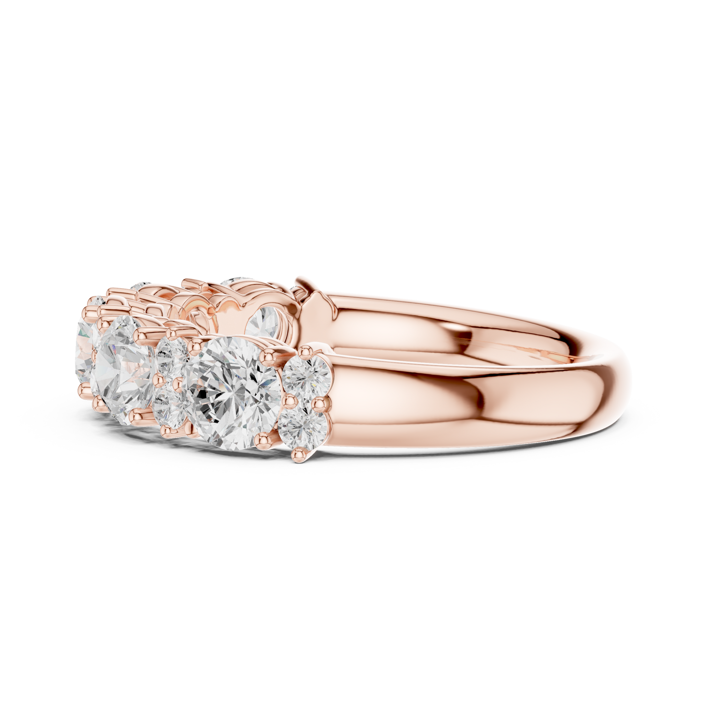 Round Cut Lab Grown Diamond Ring in Rose Gold