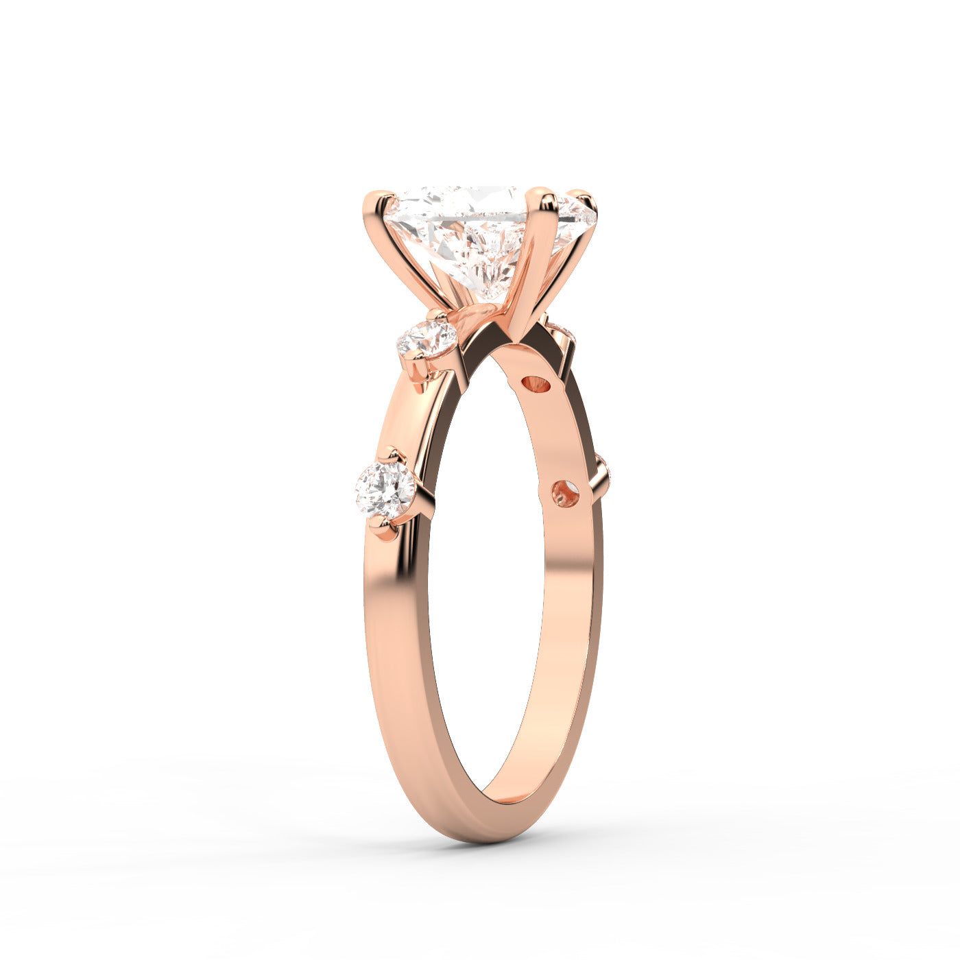 Elena Radiance Solitaire Heart Diamond Engagement Ring in Rose Gold