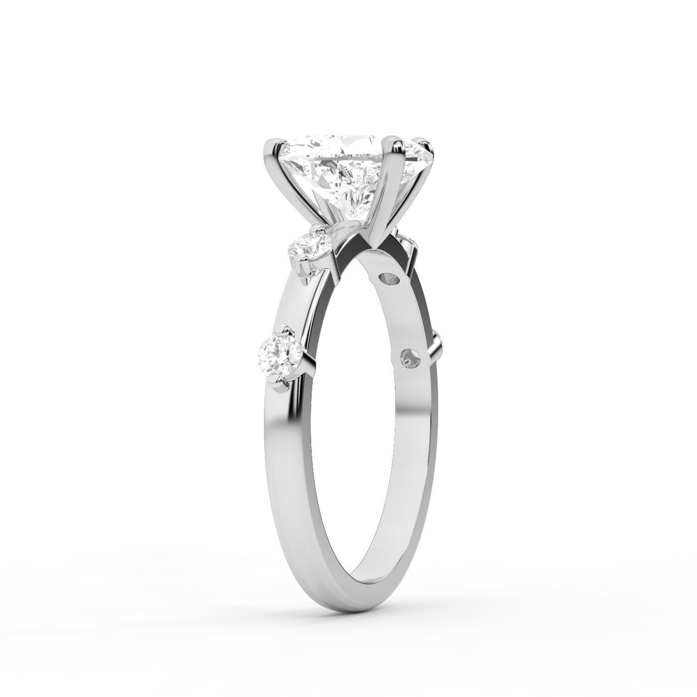 Elena Radiance Solitaire Heart Diamond Engagement Ring in Silver