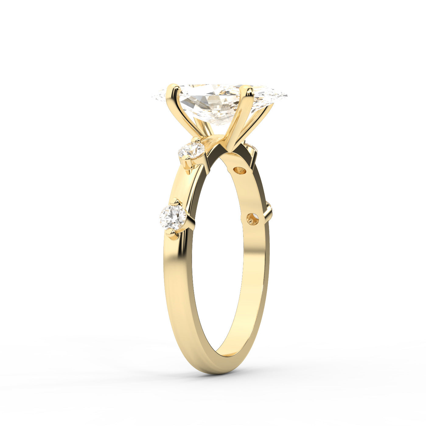 Elena Radiance Solitaire Marquise Diamond Engagement Ring in Yellow Gold