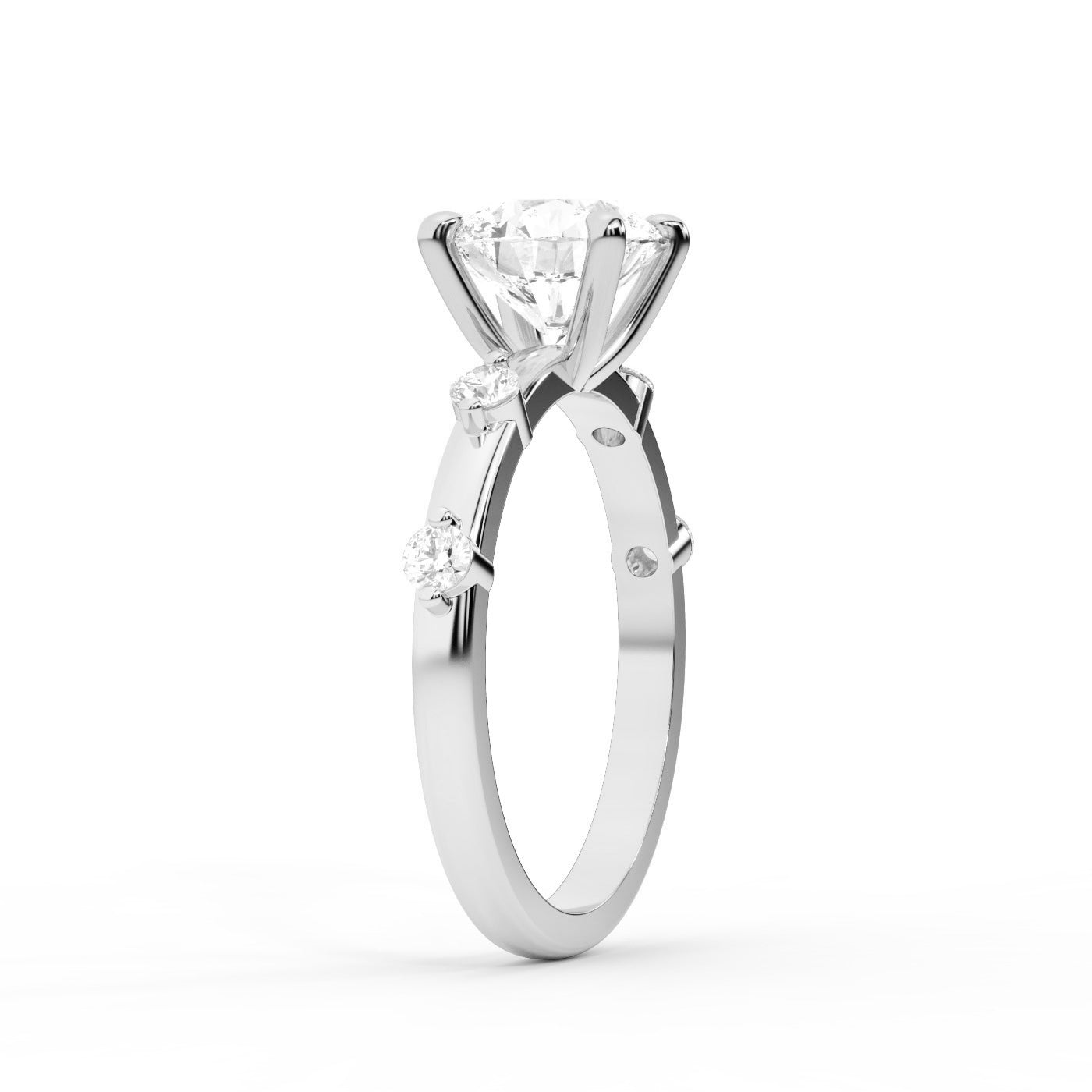Elena Radiance Solitaire Round Diamond Engagement Ring in Platinum