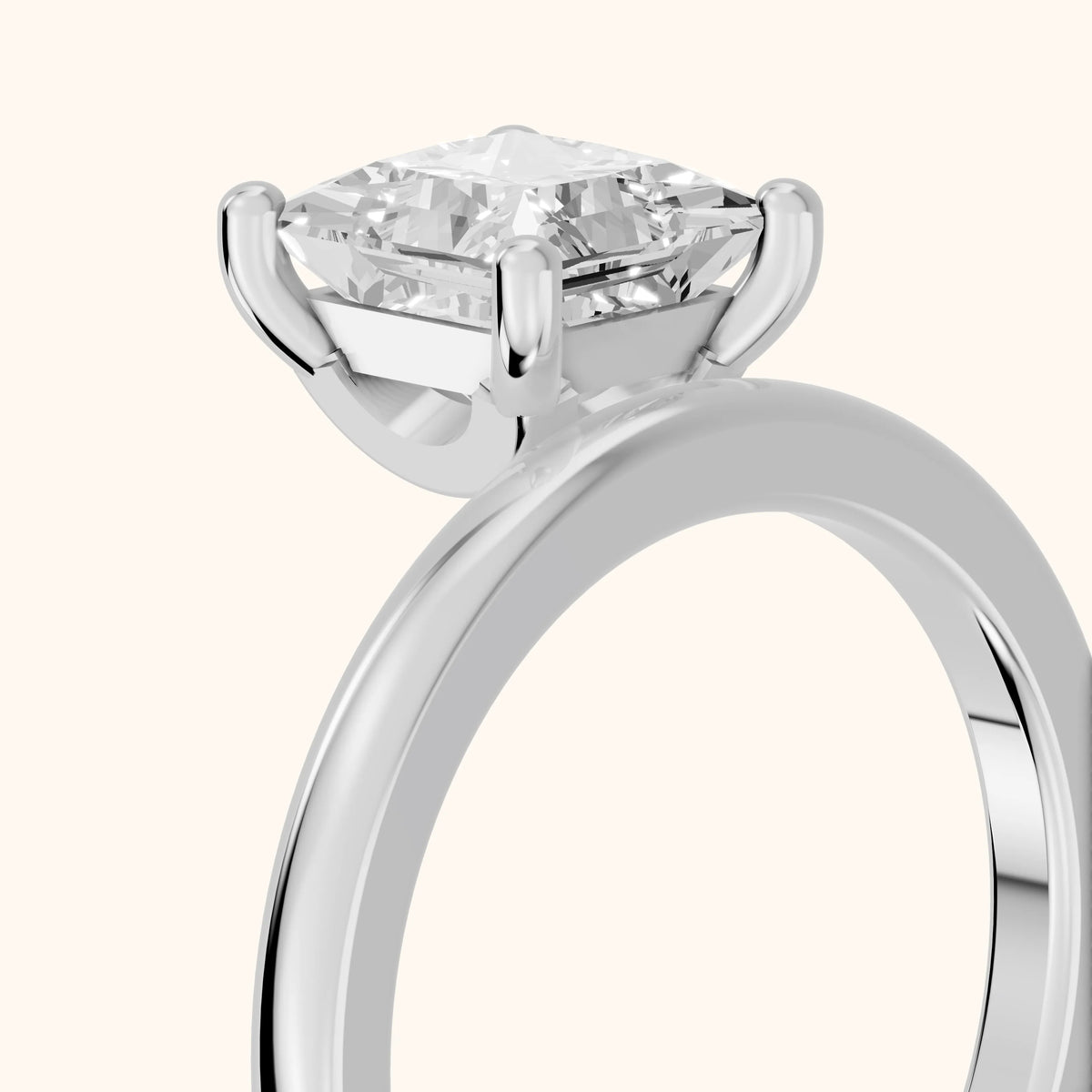 Maisie Four Prong Solitaire Princess Diamond Engagement Ring in White Gold - slant-view.webp