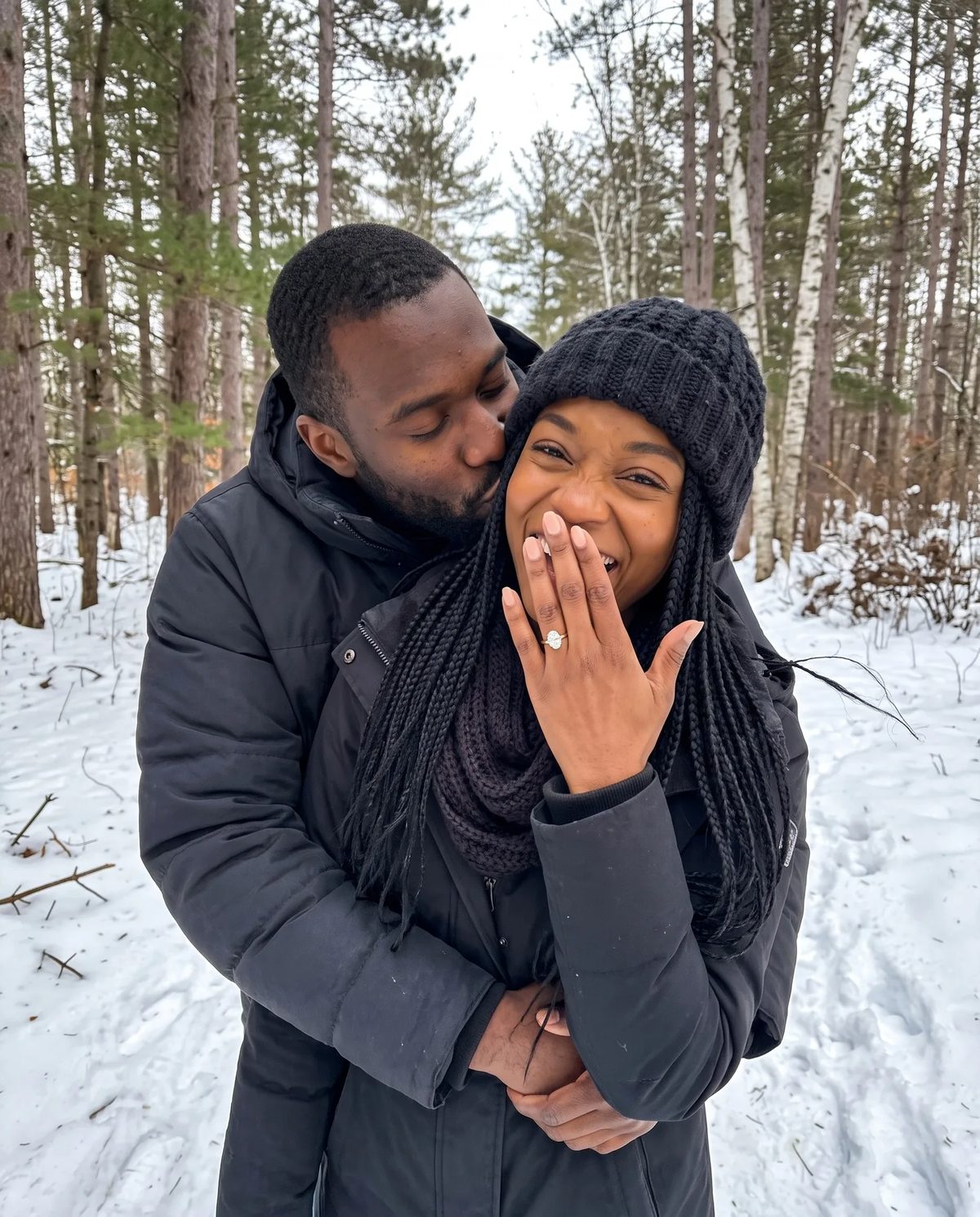 Imani & Marcus on the day they got engaged