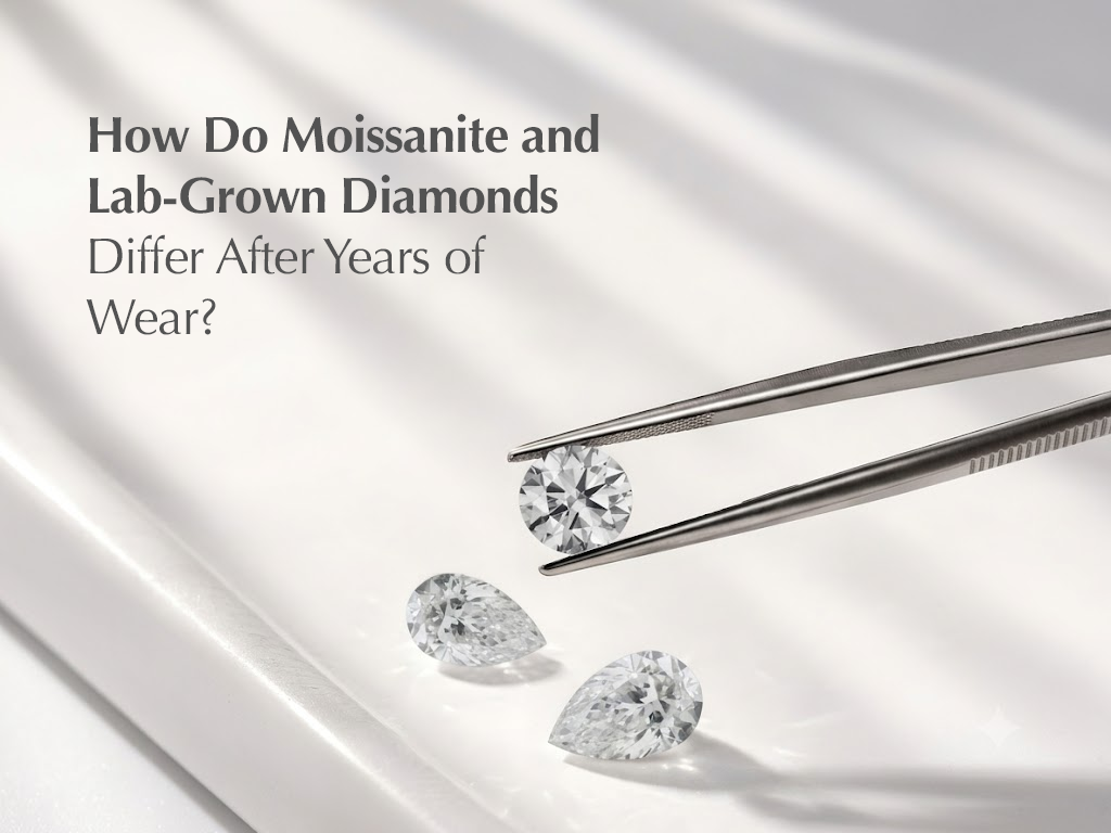 How Do Moissanite and Lab-Grown Diamonds Differ After Years of Wear?