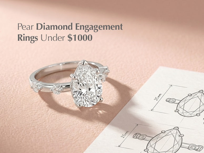 Pear Diamond Engagement Rings Under $1000