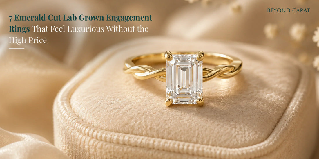 Emerald Cut Lab Grown Engagement Rings