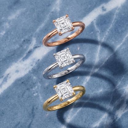 Wren Solitaire Asscher Diamond Ring in Yellow Gold - 3rings.jpg