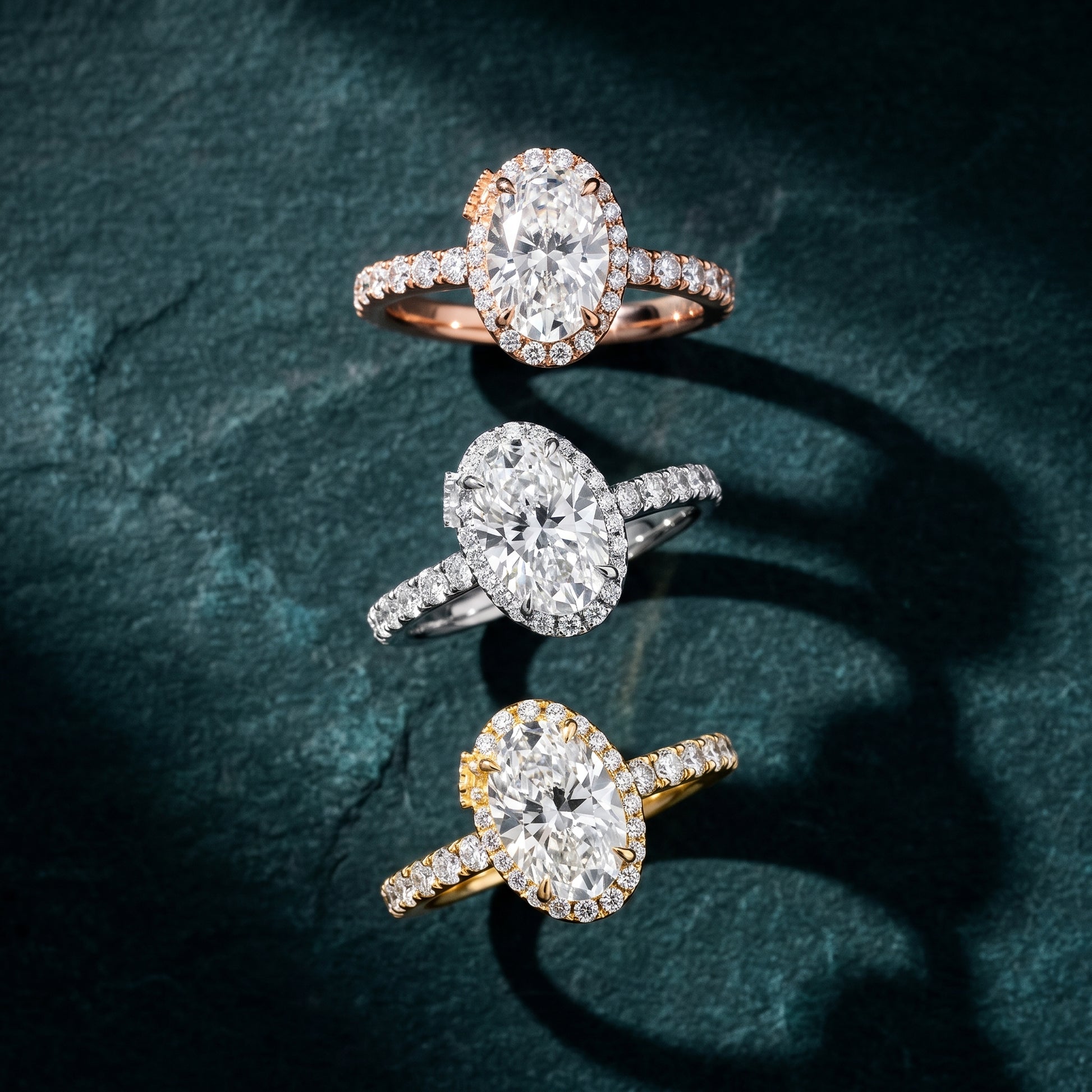 Chloe Halo Pavé Oval Diamond Ring in Silver - 3rings.jpg