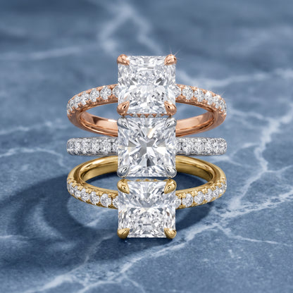 Maya Hidden Halo Pavé Radiant Diamond Engagement Ring in White Gold - 3rings.jpg