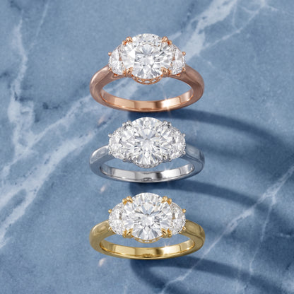 Romy Three-Stone Round Diamond Engagement Ring in Yellow Gold - 3rings.jpg