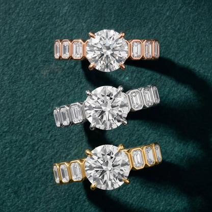 Newport Step-Cut Bezel Round Diamond Engagement Ring in Silver - 3rings.jpg