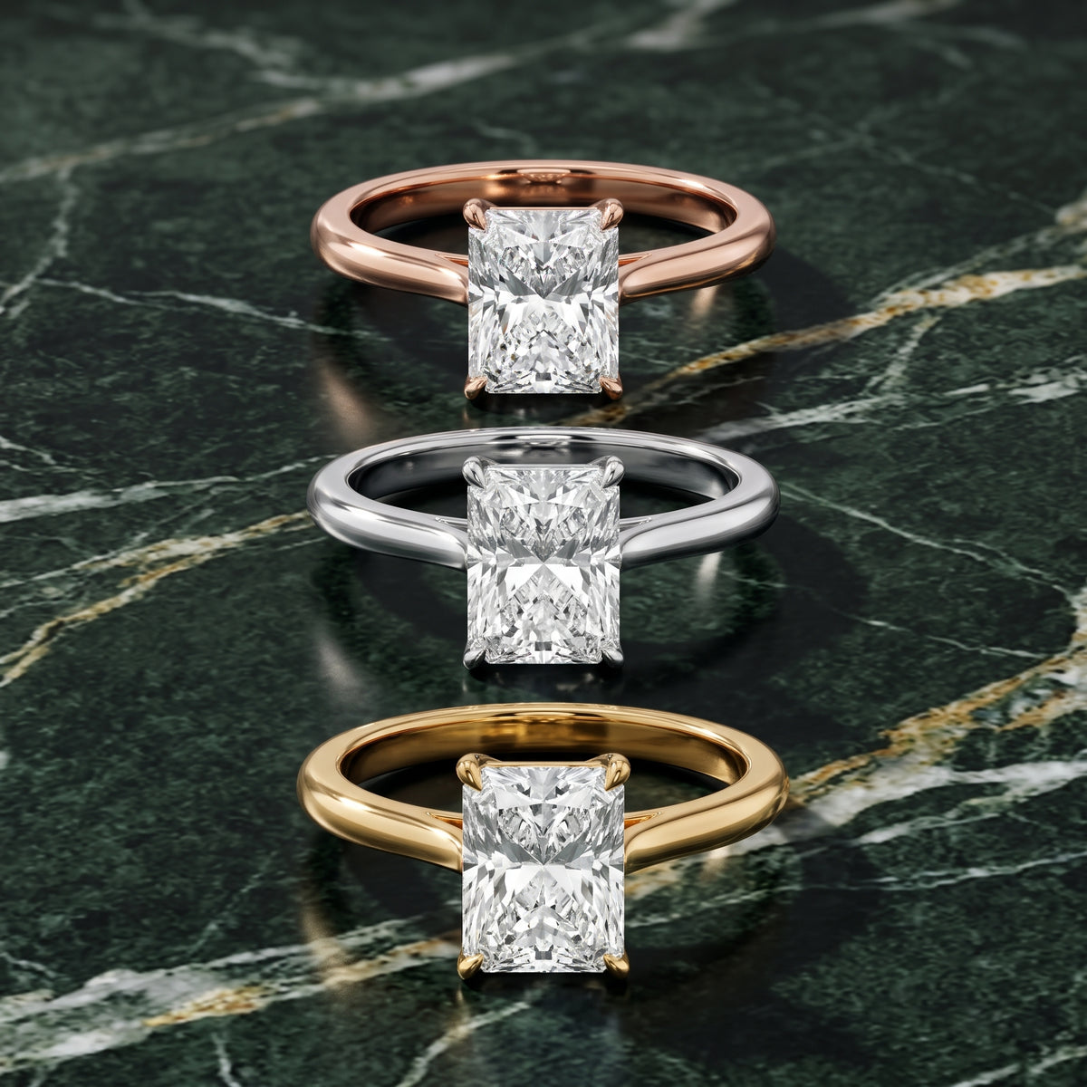 Evie Solitaire Six-Prong Radiant Diamond Engagement Ring in Silver - 3rings.jpg