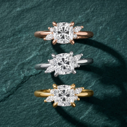 Billie Leaf Cluster Cushion Diamond Engagement Ring in Silver - 3rings.jpg